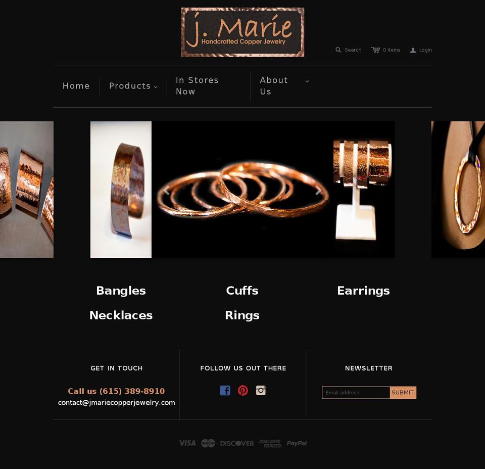 jmariecopperjewelry.com shopify website screenshot