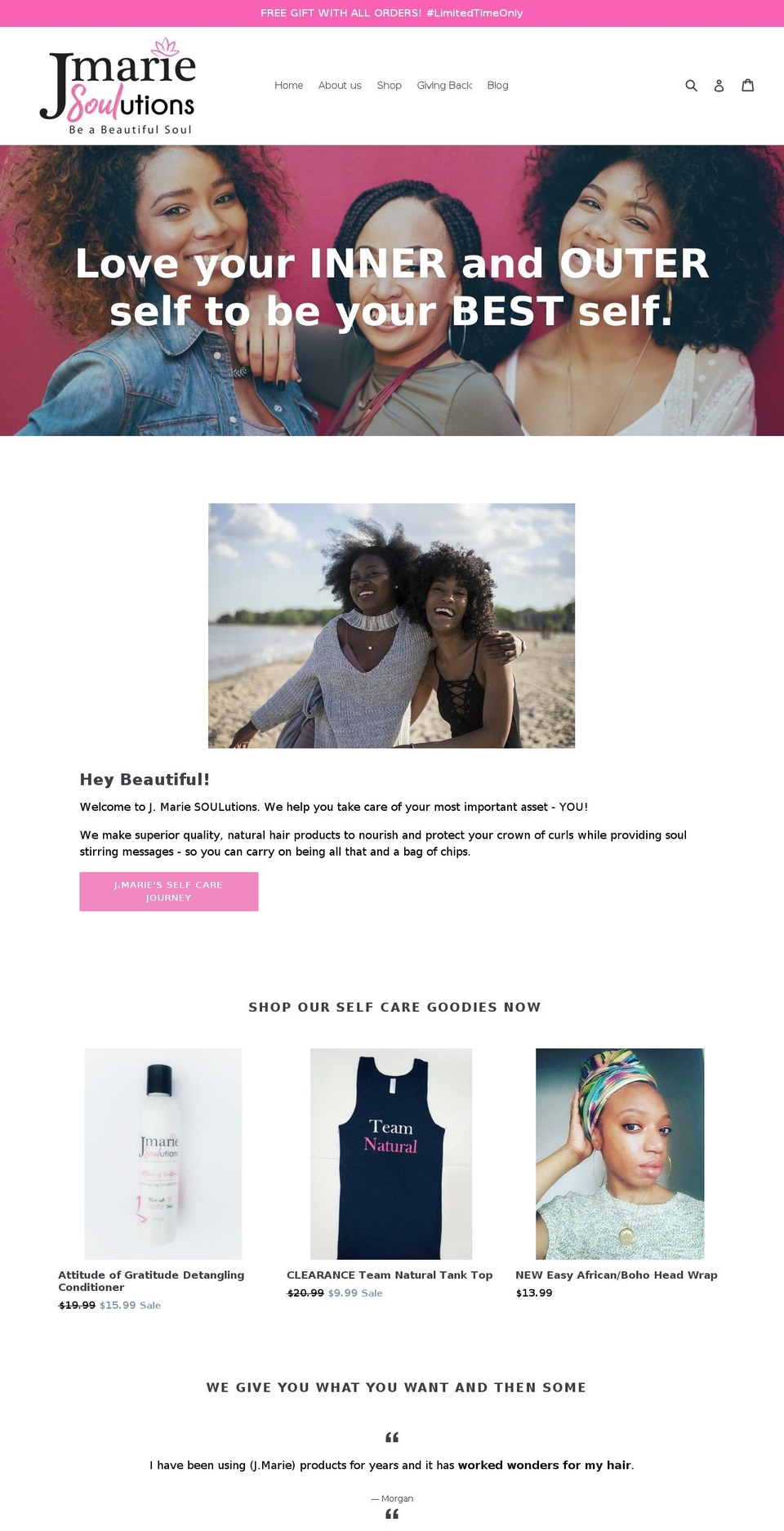 jmariesoulutions.com shopify website screenshot