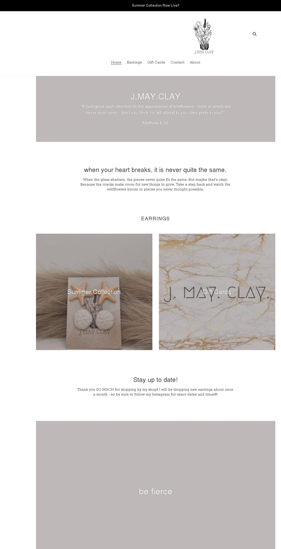 jmayclay.com shopify website screenshot
