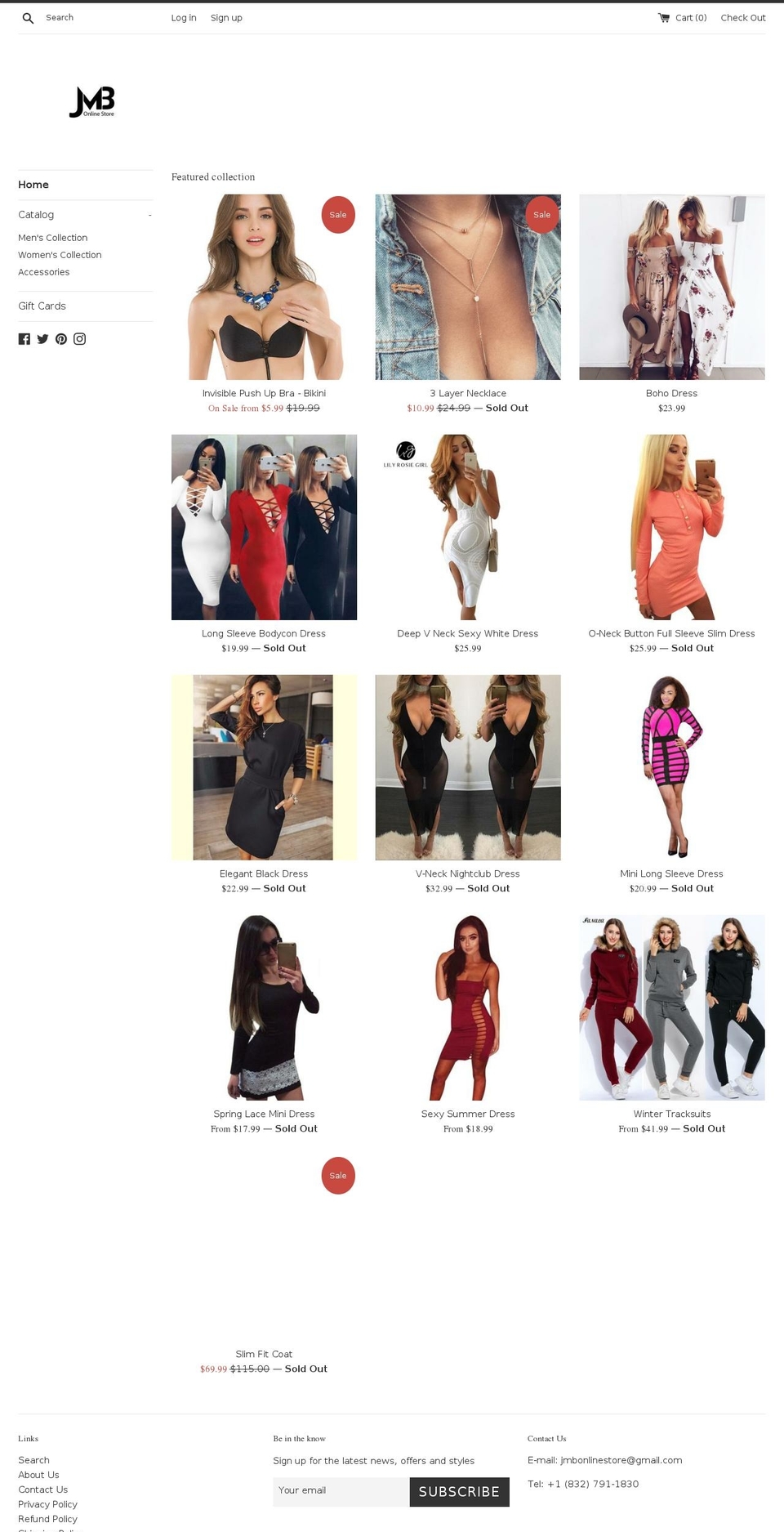 jmbonlinestore.com — Shopify storefront screenshot