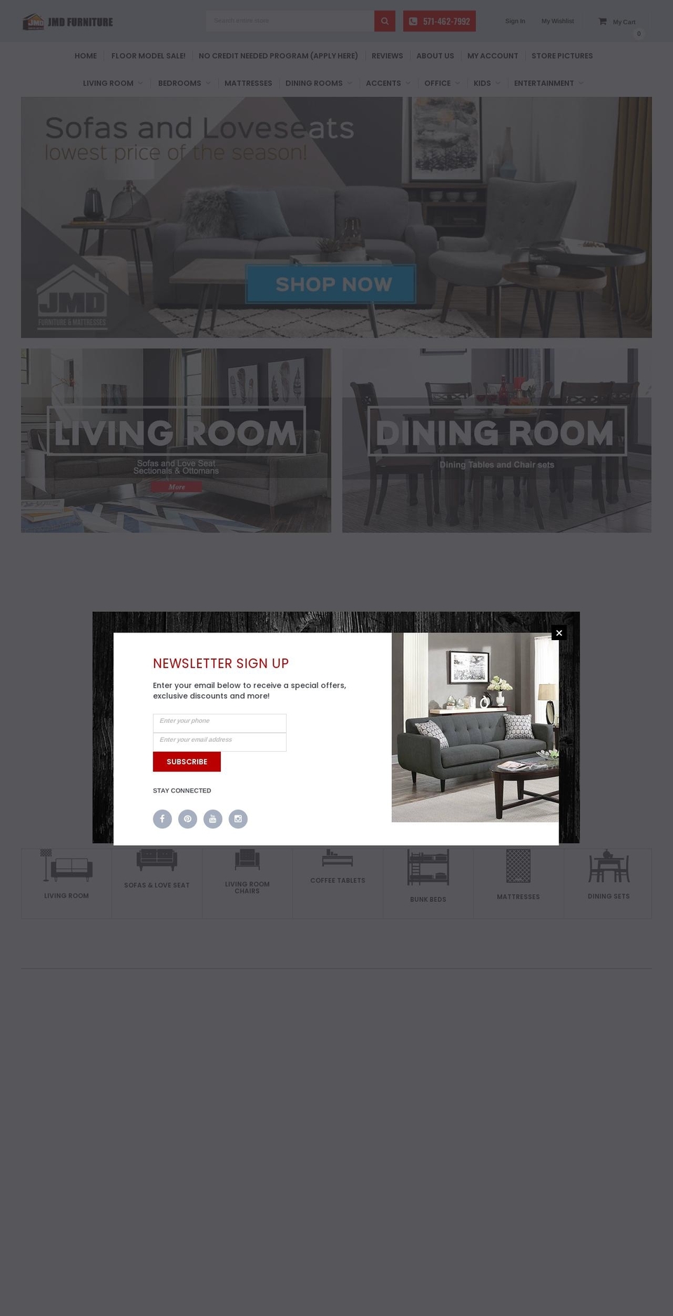 Furnitica Shopify theme site example jmdfurnitureonline.com