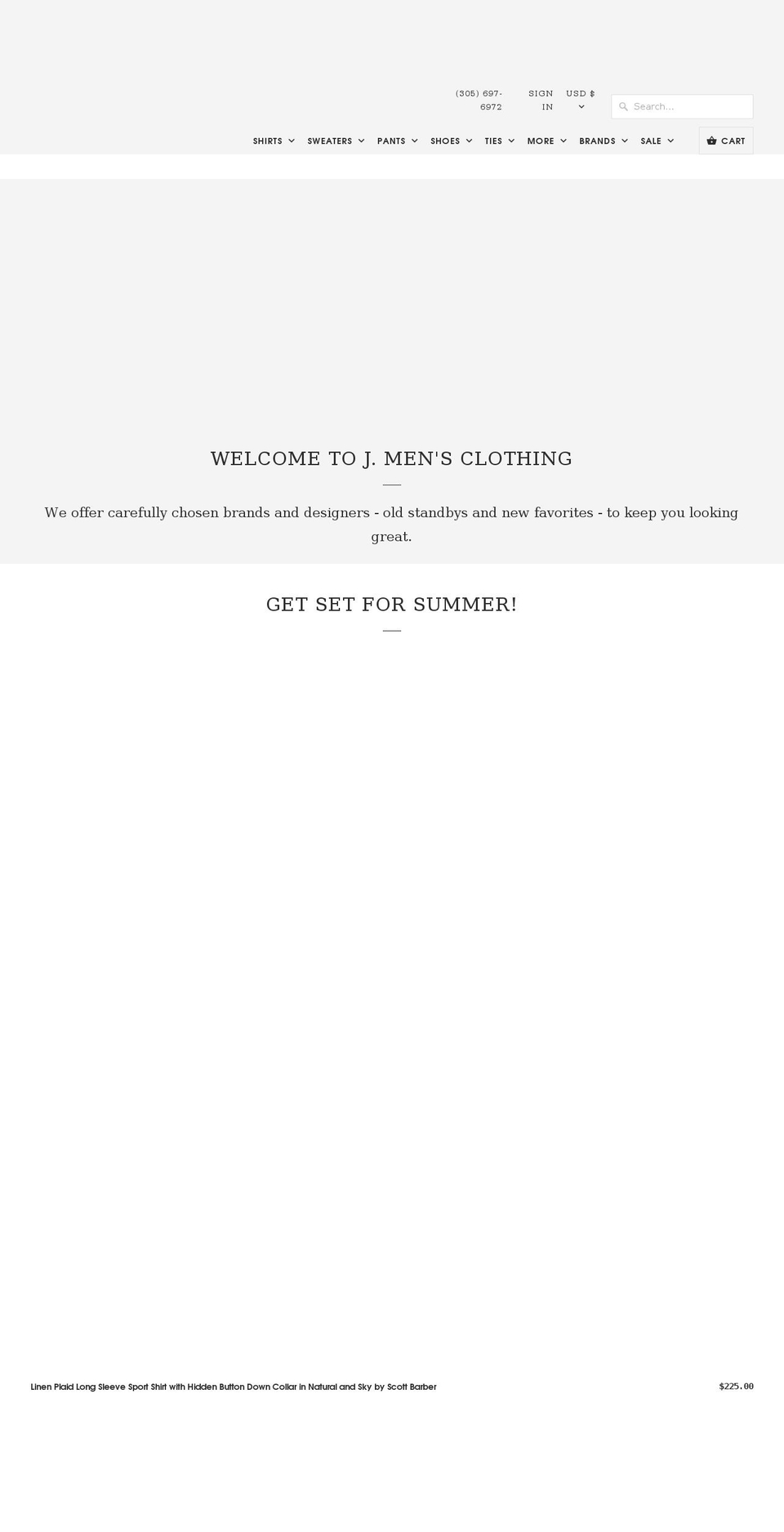 jmensclothing.com — Shopify storefront screenshot