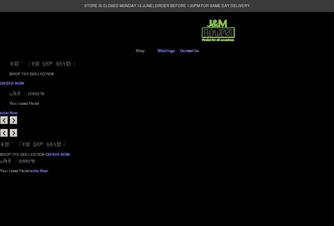 jmflowers.com.au shopify website screenshot