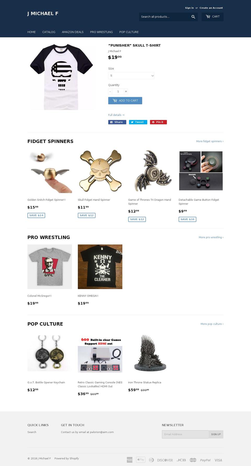 jmichaelf.com — Shopify storefront screenshot