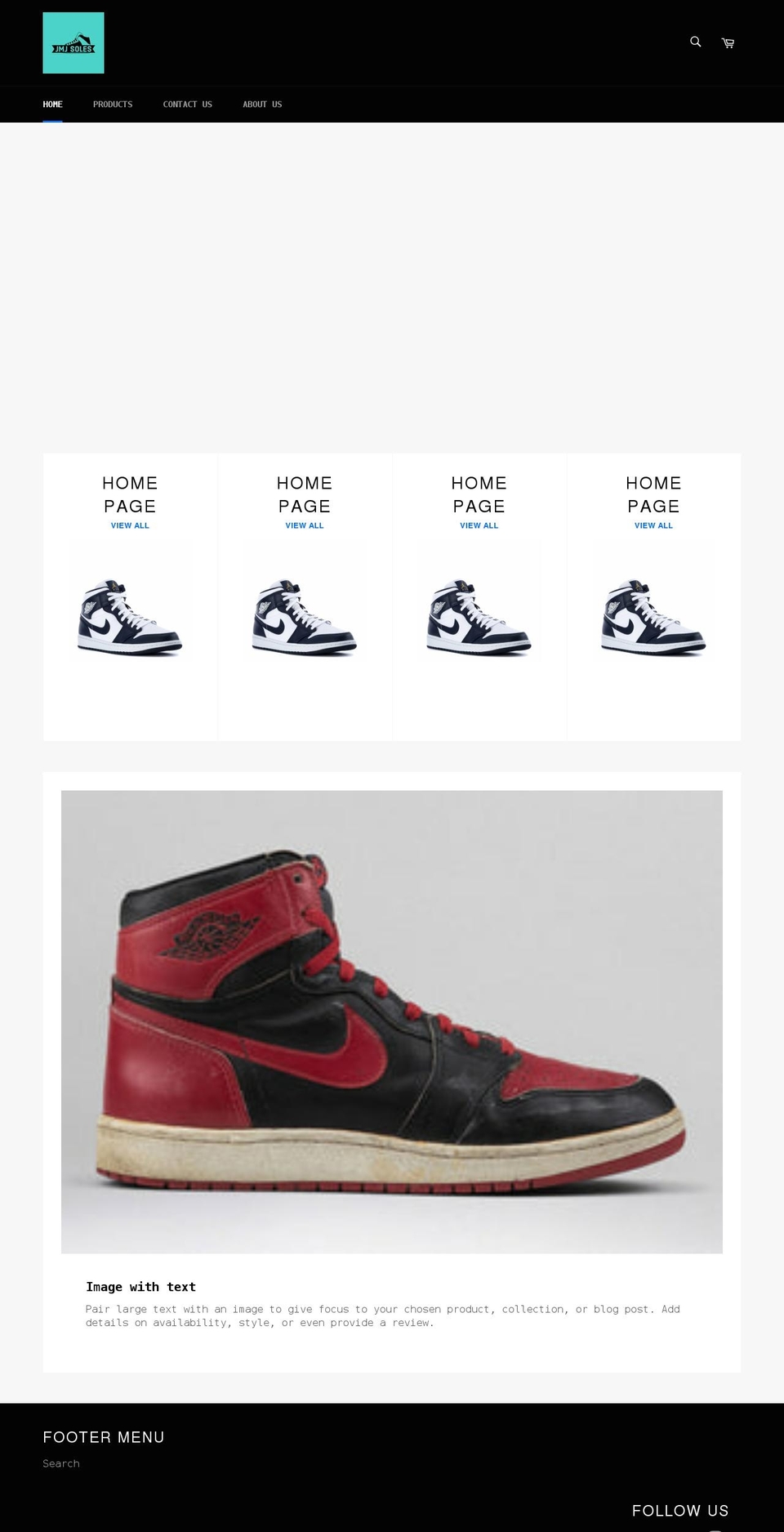 jmjsoles.com shopify website screenshot