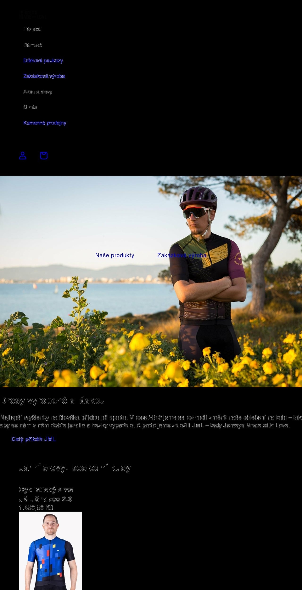 jml-cycling.cz shopify website screenshot