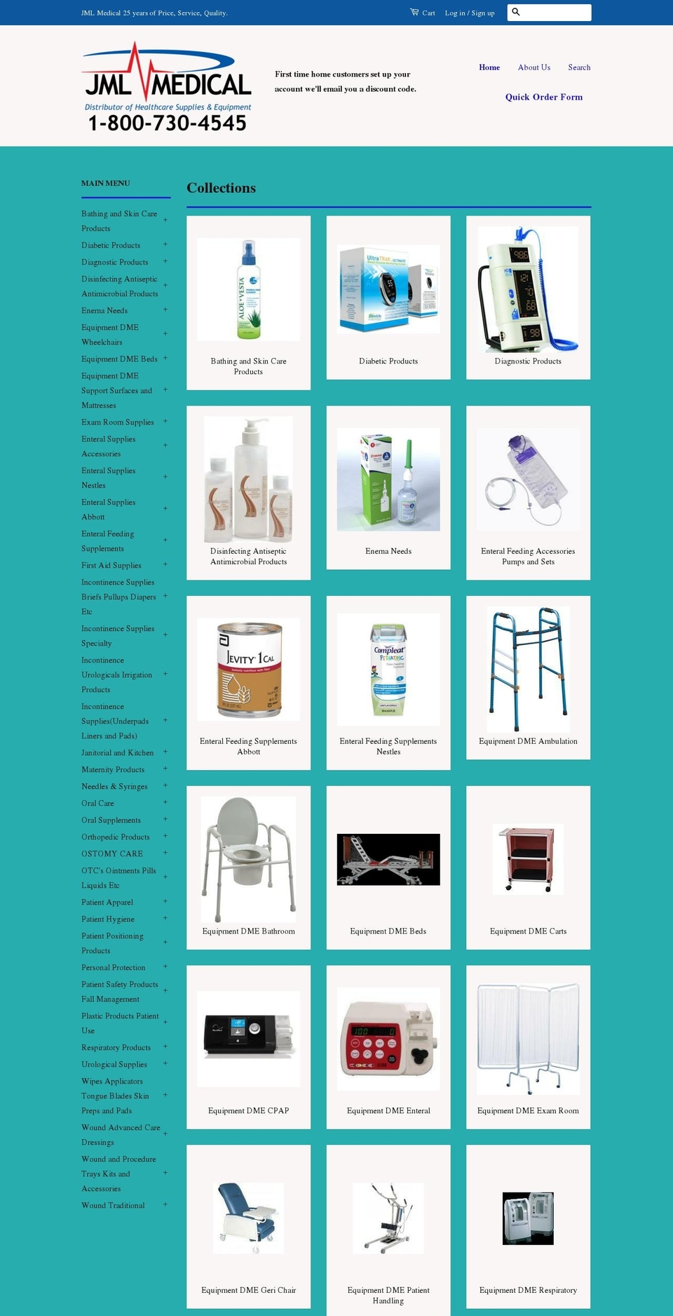 jmlmedical.net shopify website screenshot