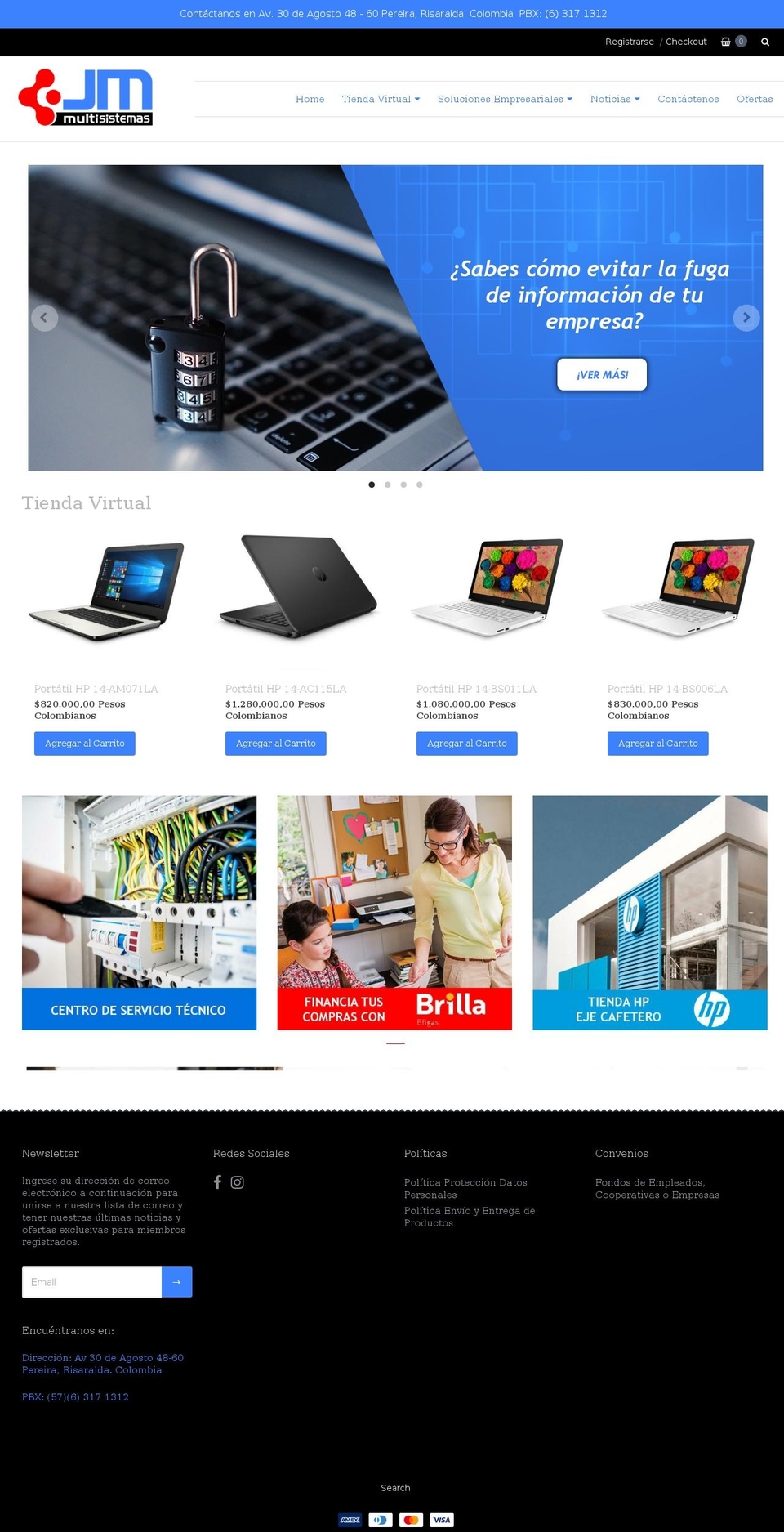 jmmultisistemas.com — Shopify storefront screenshot