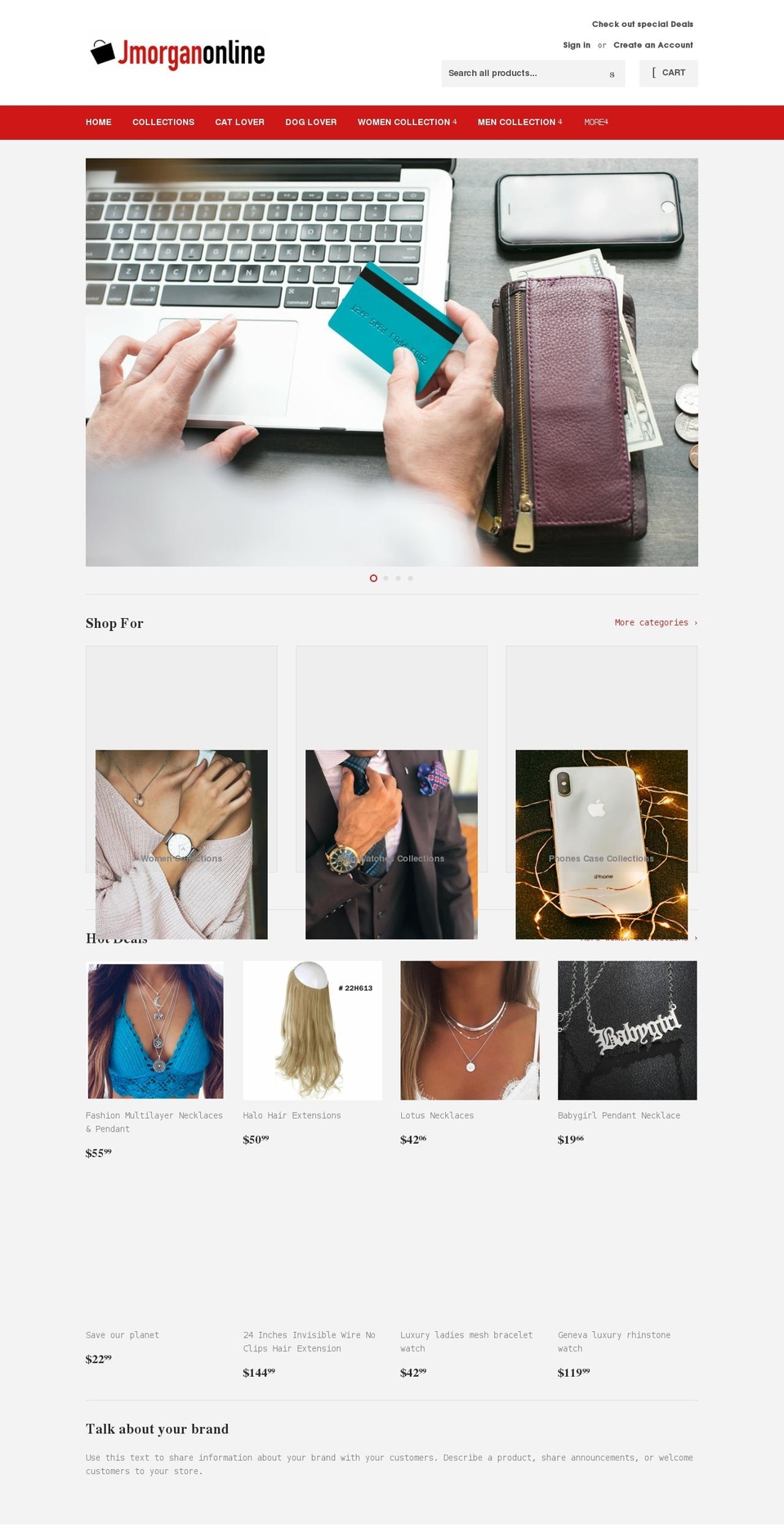 jmorganonline.com shopify website screenshot