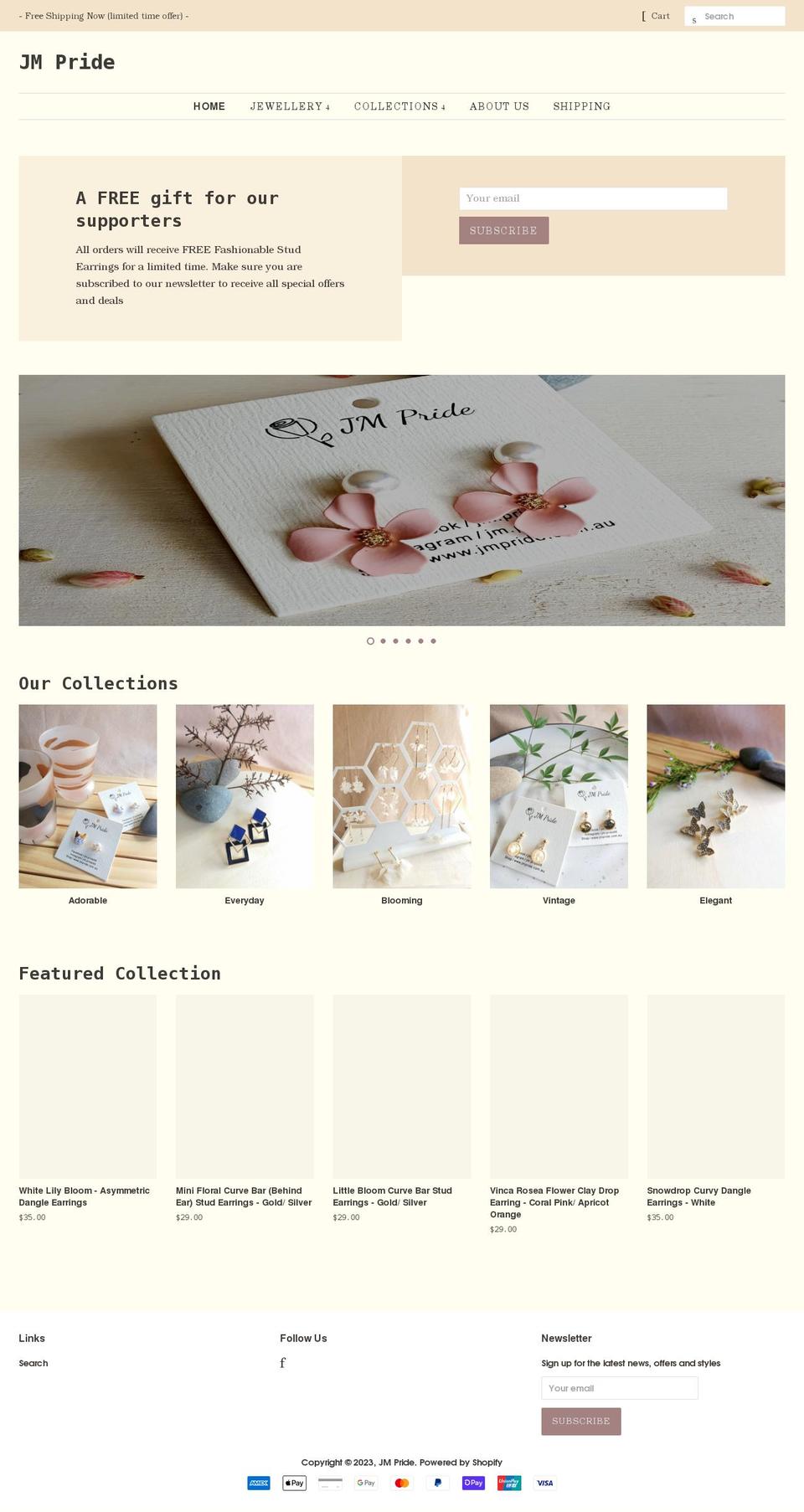 jmpride.com.au shopify website screenshot