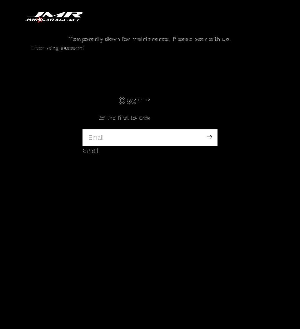 jmrgarage.net shopify website screenshot