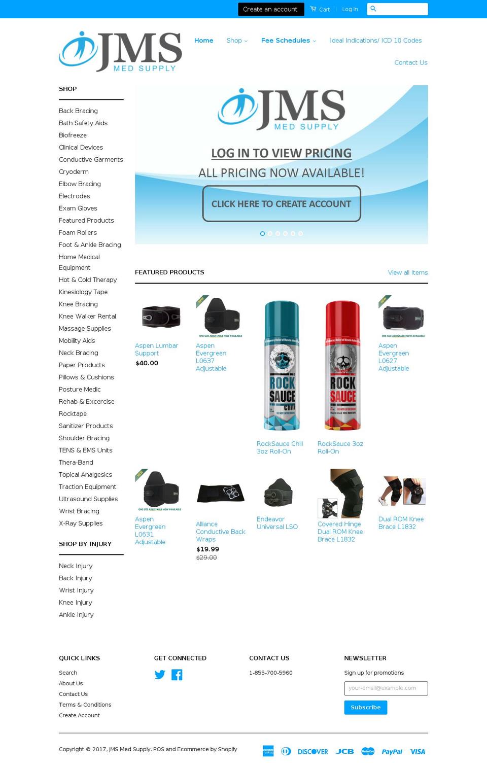 jmsmedsupply.com shopify website screenshot