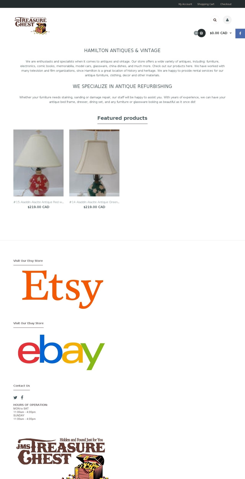 jmstreasurechest.com shopify website screenshot