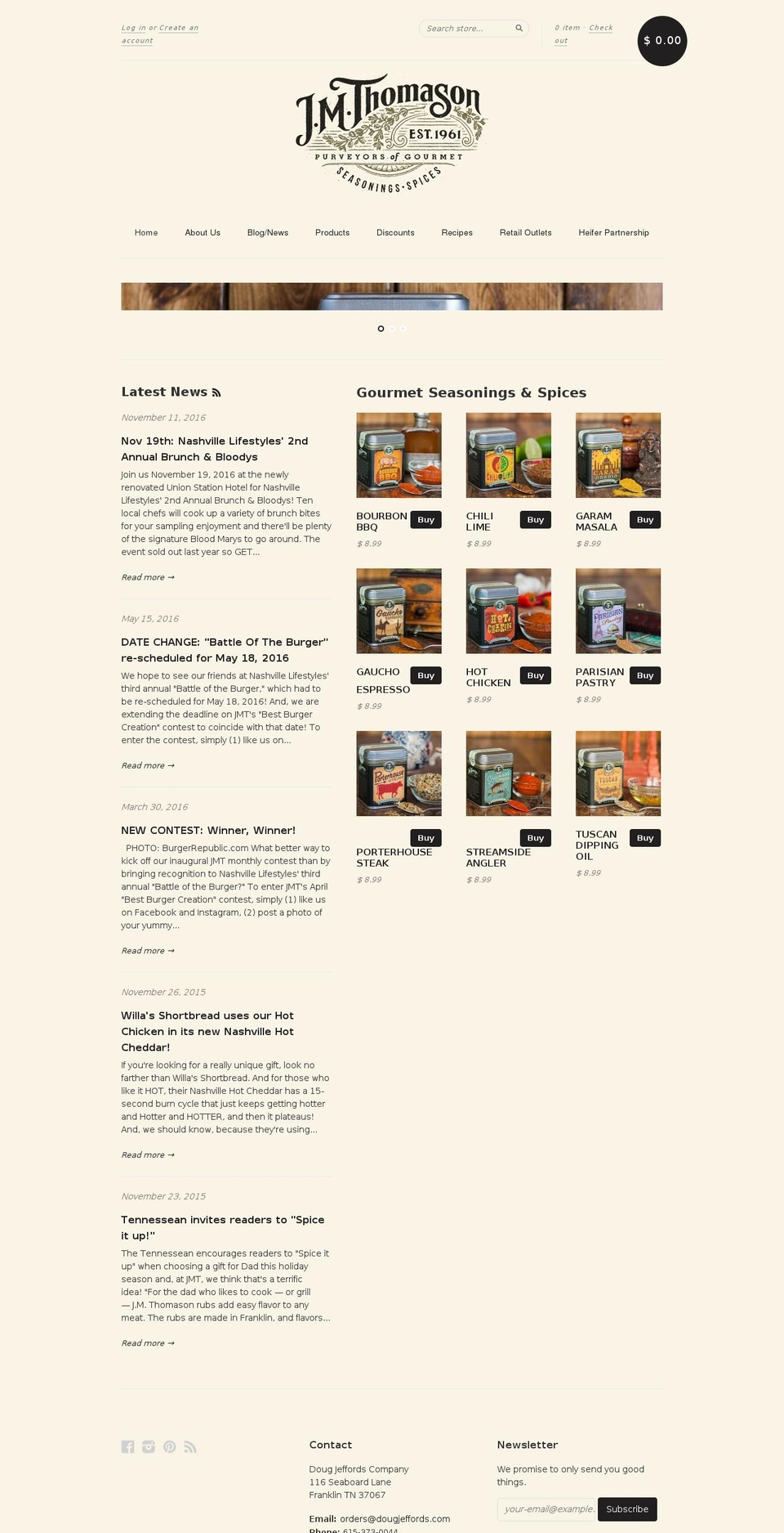 jmthomason.com shopify website screenshot