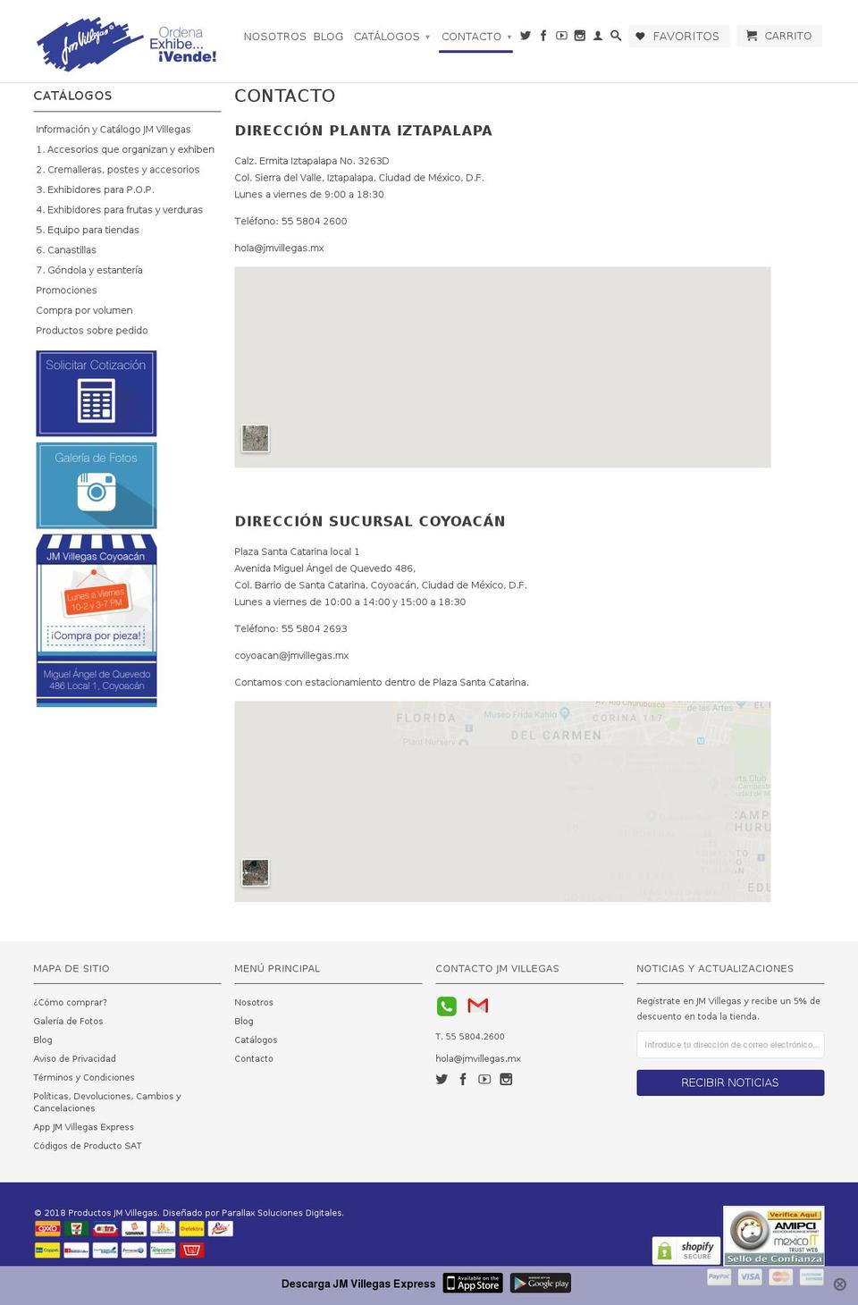 jmvillegas.com — Shopify storefront screenshot