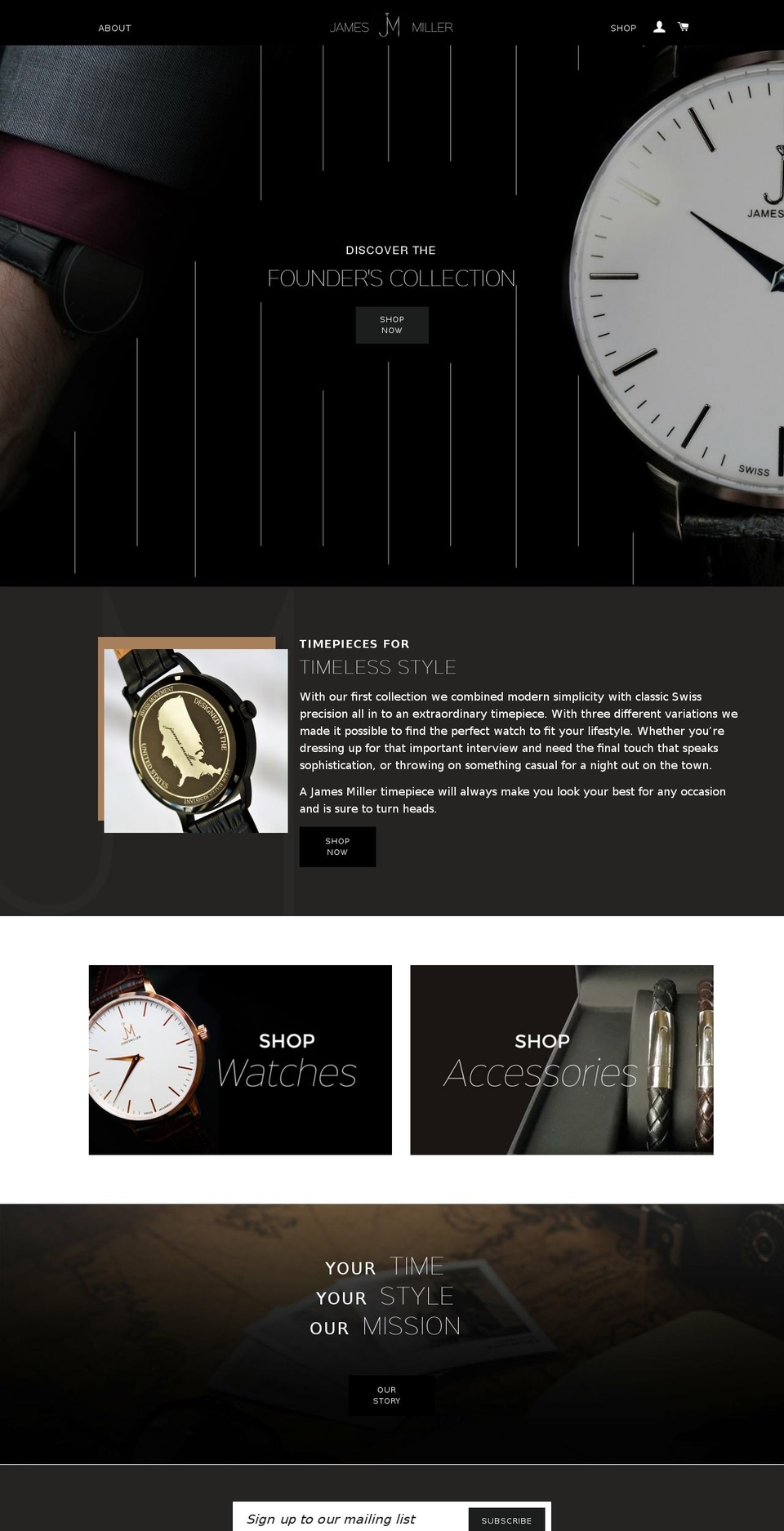jmwatches.com — Shopify storefront screenshot