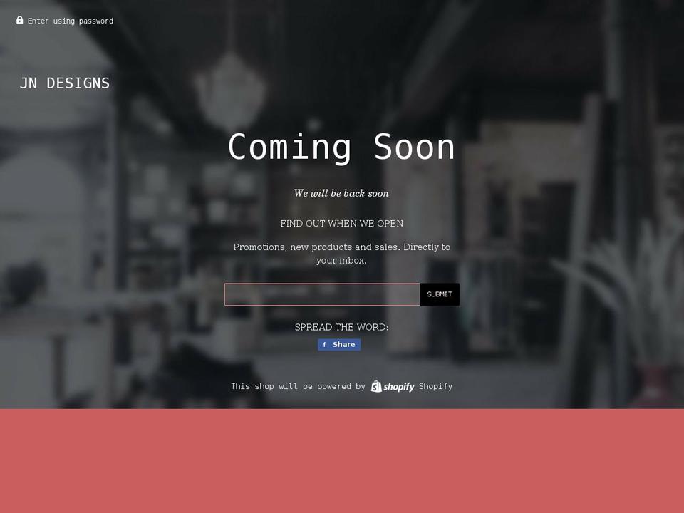 Light Shopify theme site example jndesigns.shop