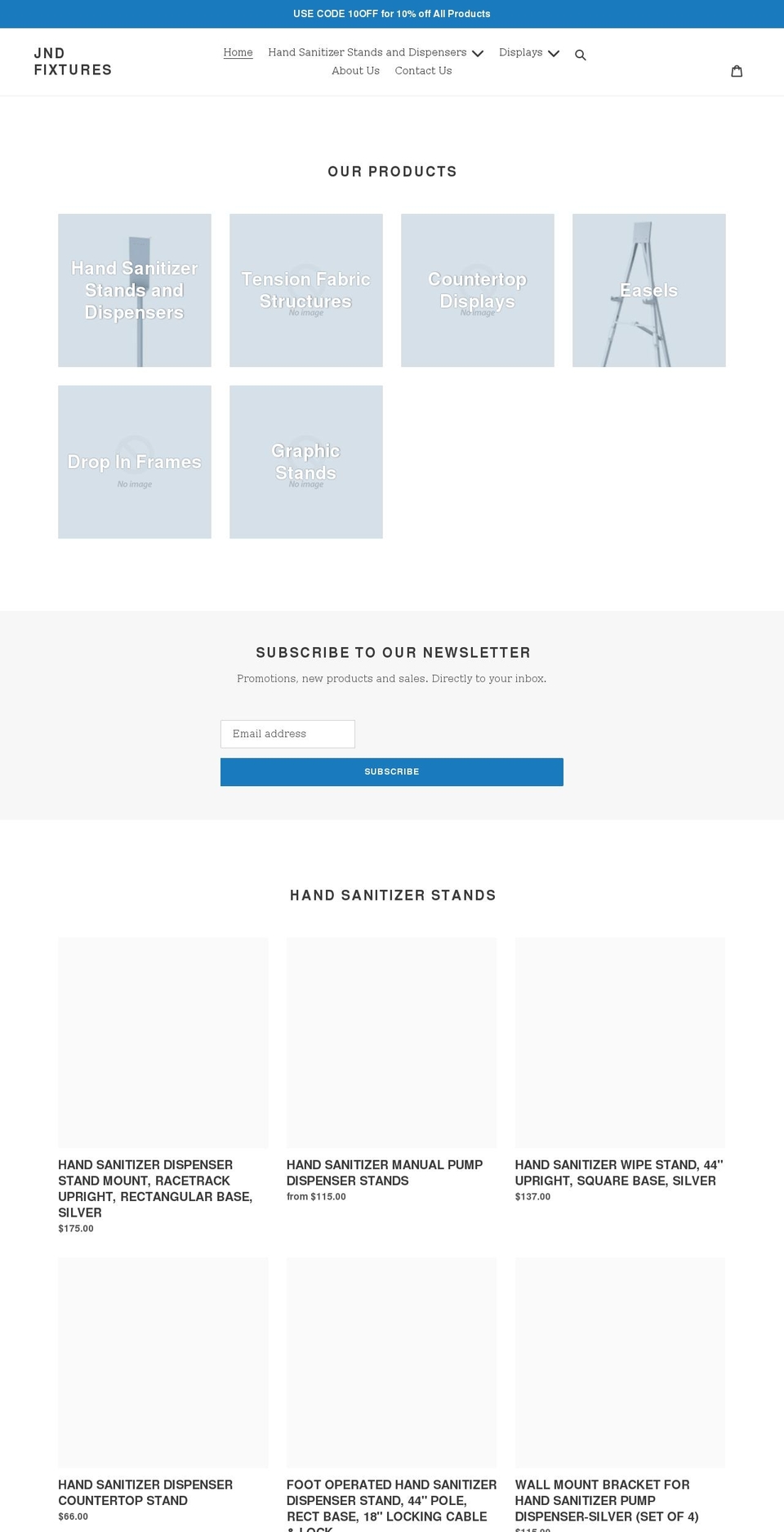 jndfixtures.com shopify website screenshot