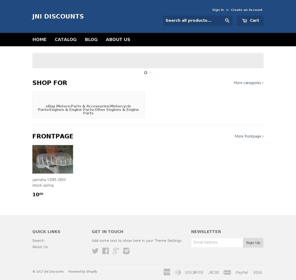 jnidiscounts.com shopify website screenshot