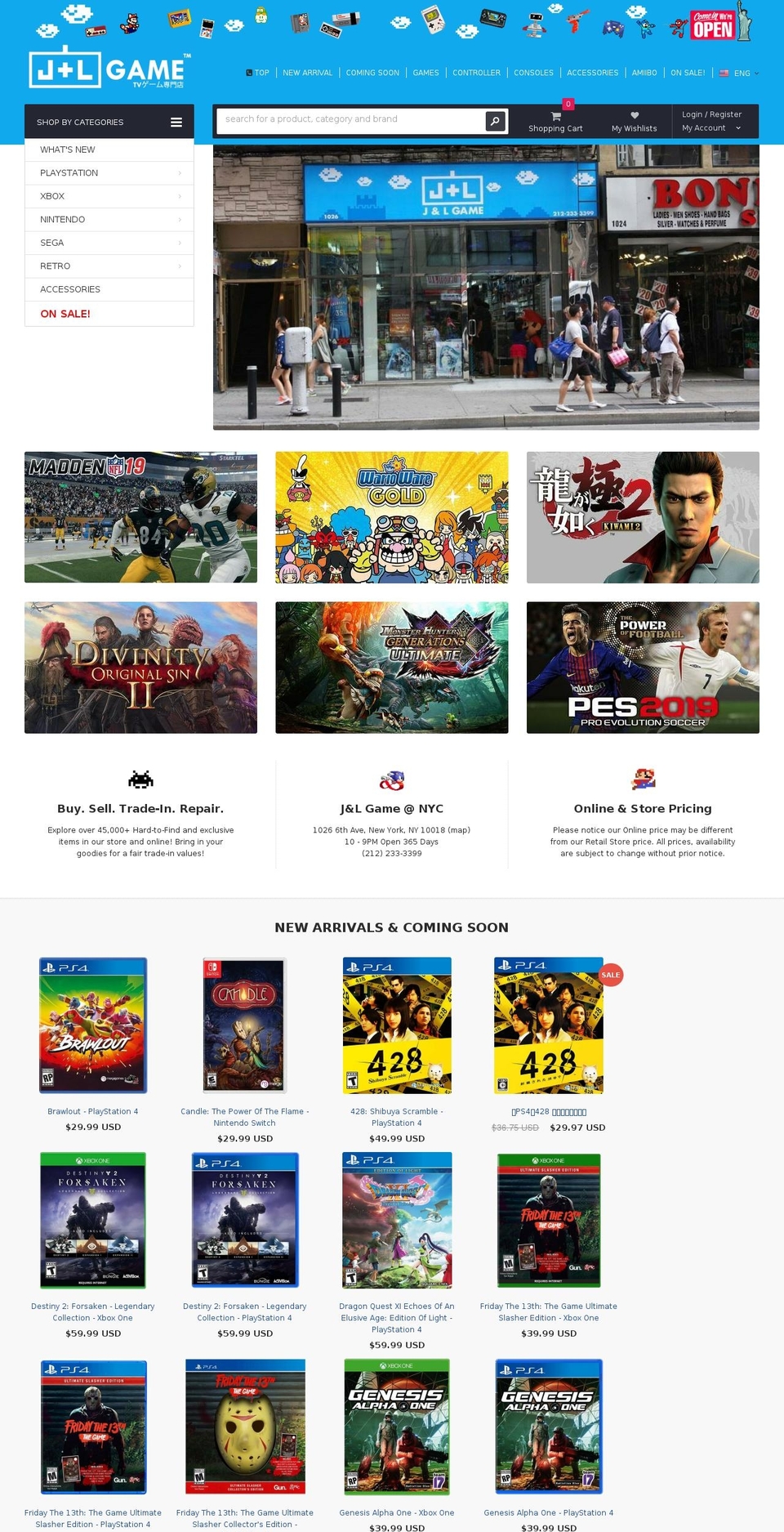 jnlgame.com — Shopify storefront screenshot