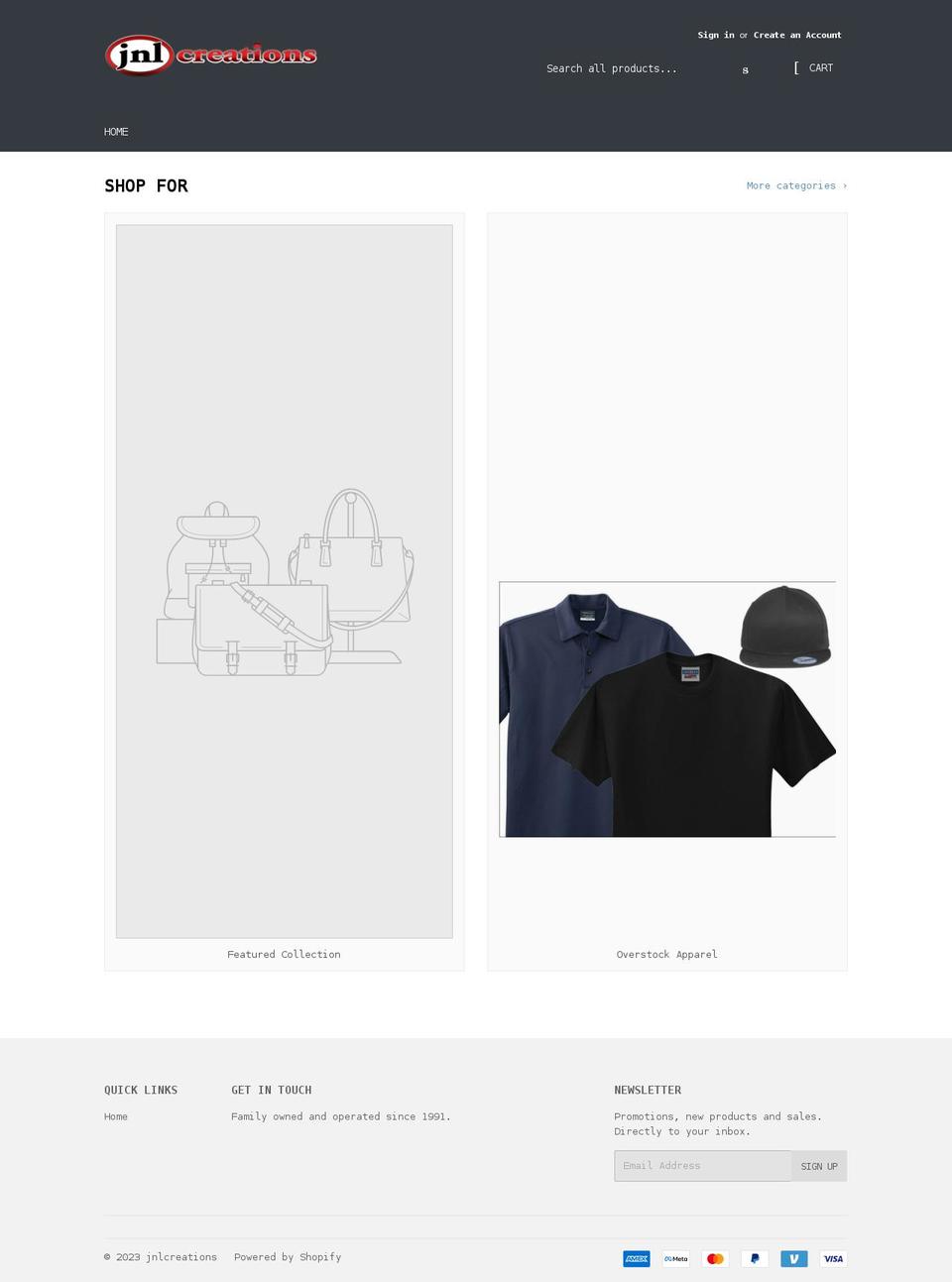 jnlstore.com shopify website screenshot