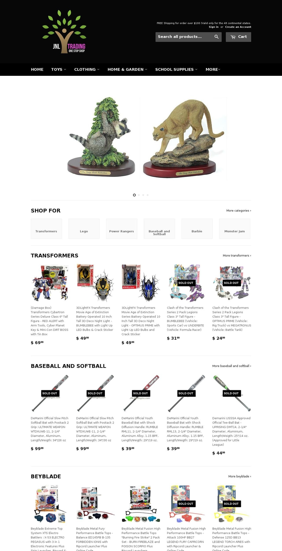 jnltrading.com — Shopify storefront screenshot