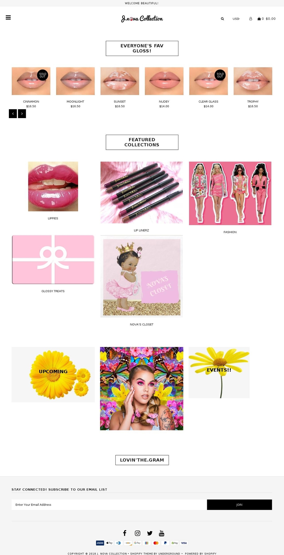 jnovacollection.com shopify website screenshot