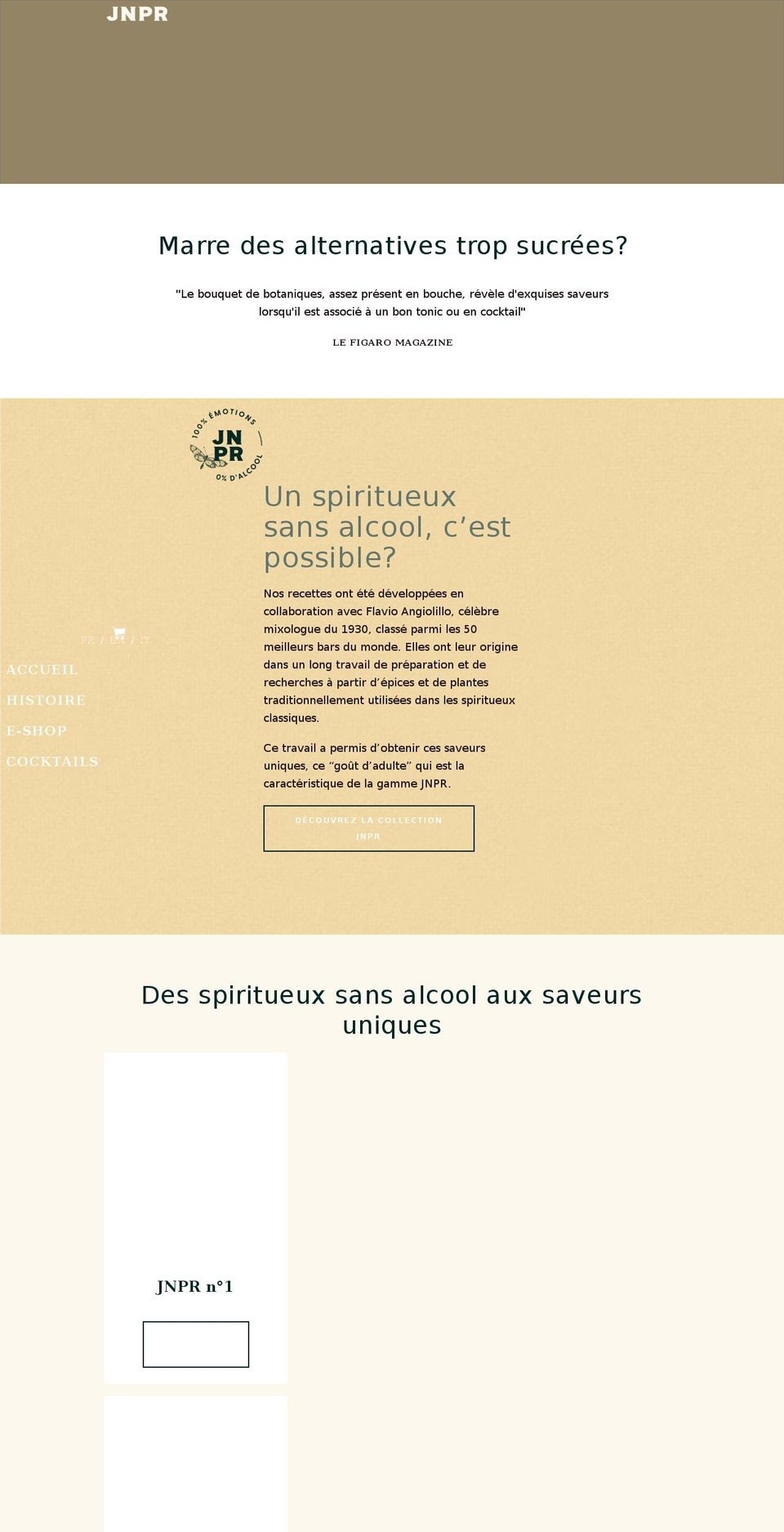 jnprspirits.com shopify website screenshot