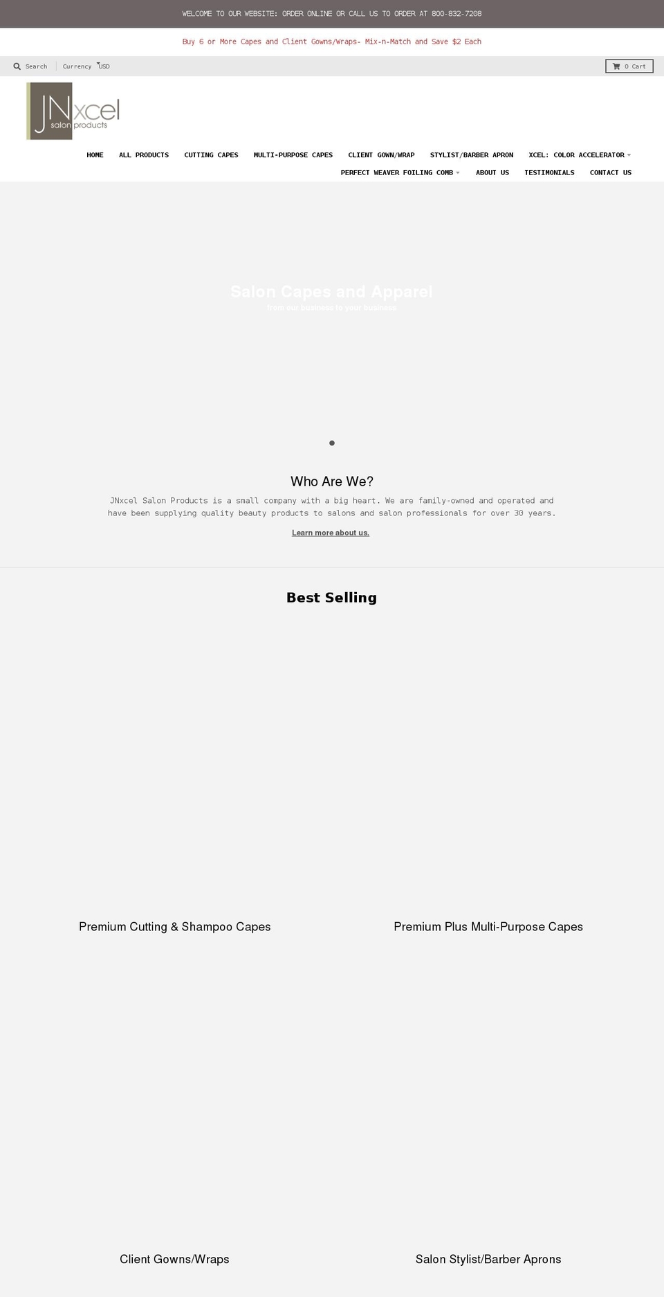 jnxcel.com shopify website screenshot