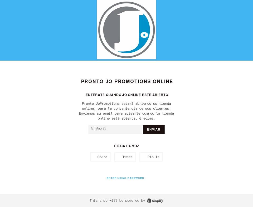 jo-promotions.myshopify.com shopify website screenshot