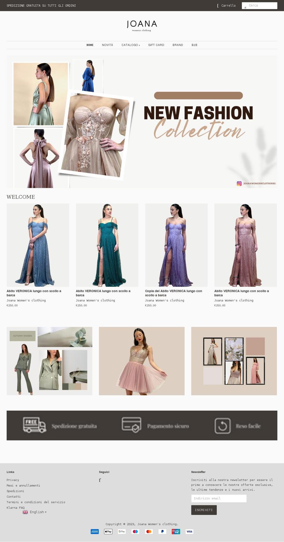 joana.clothing shopify website screenshot