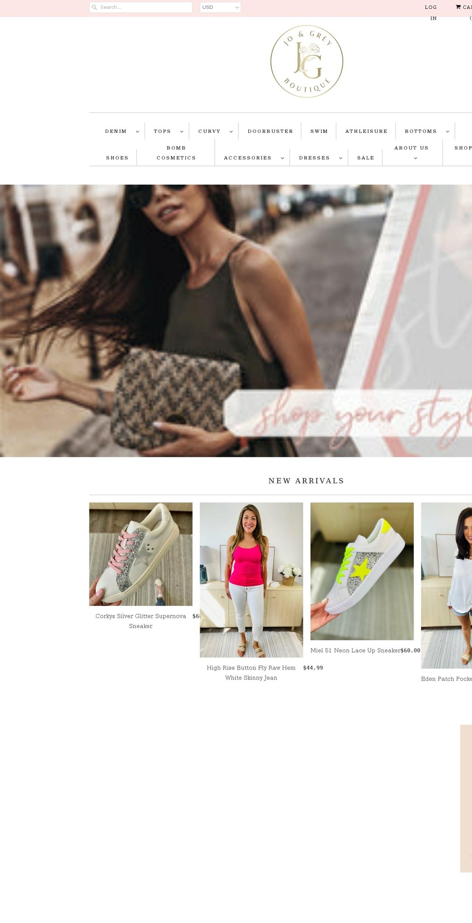 joandgrey.com shopify website screenshot