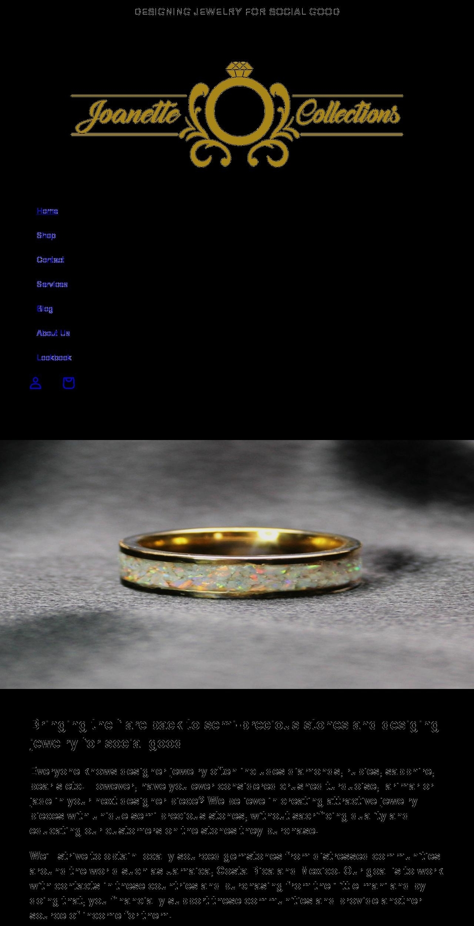 joanettecollections.com shopify website screenshot