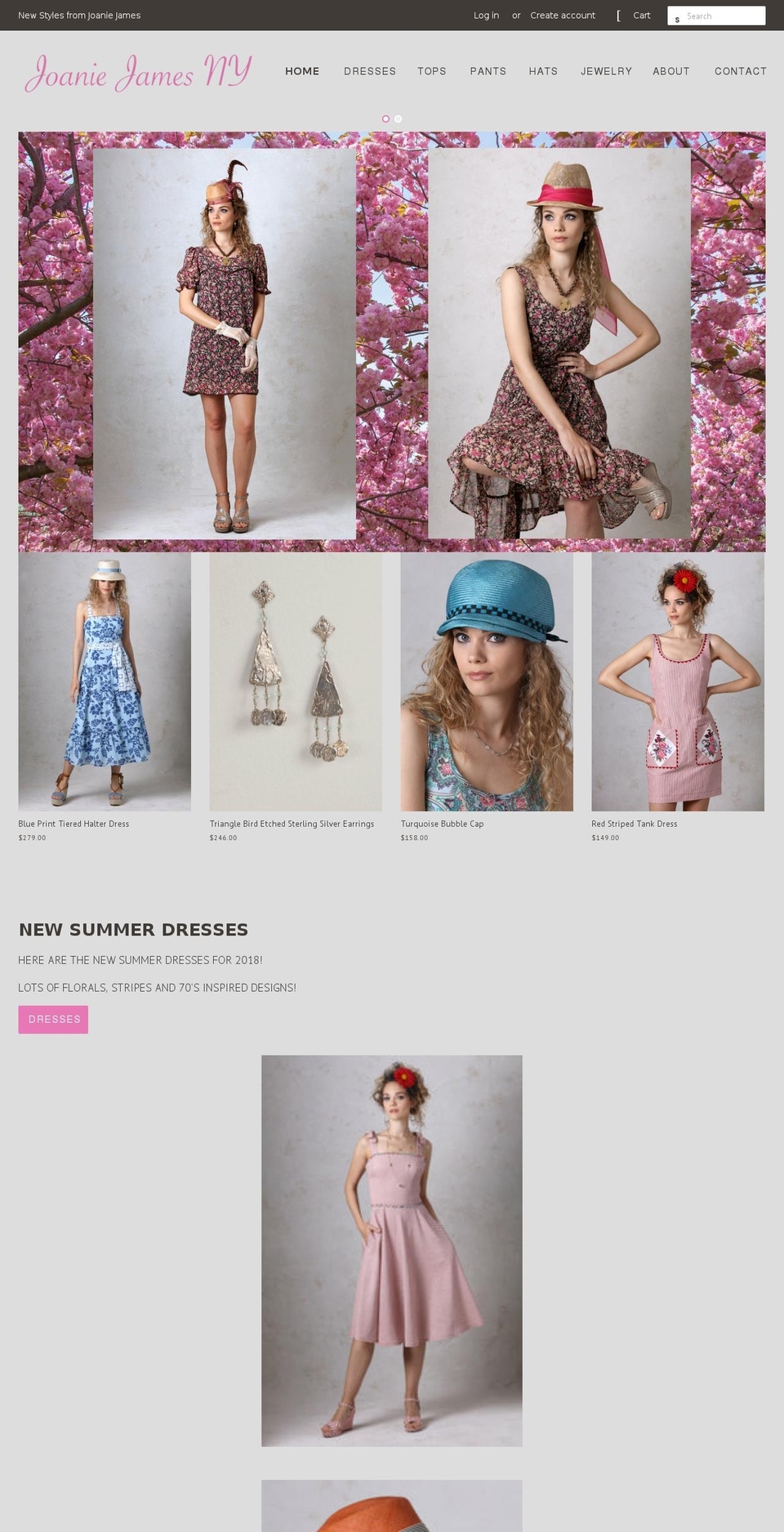 joaniejamesny.com shopify website screenshot
