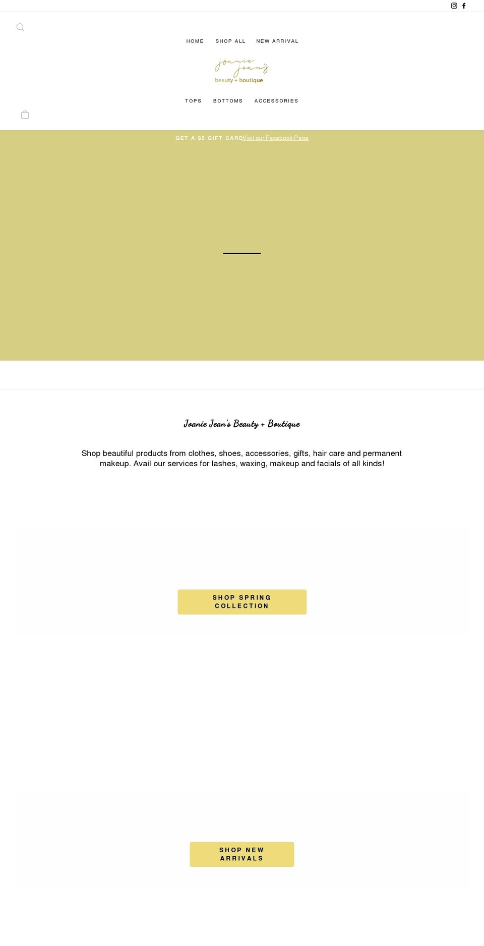 joaniejeans.com shopify website screenshot