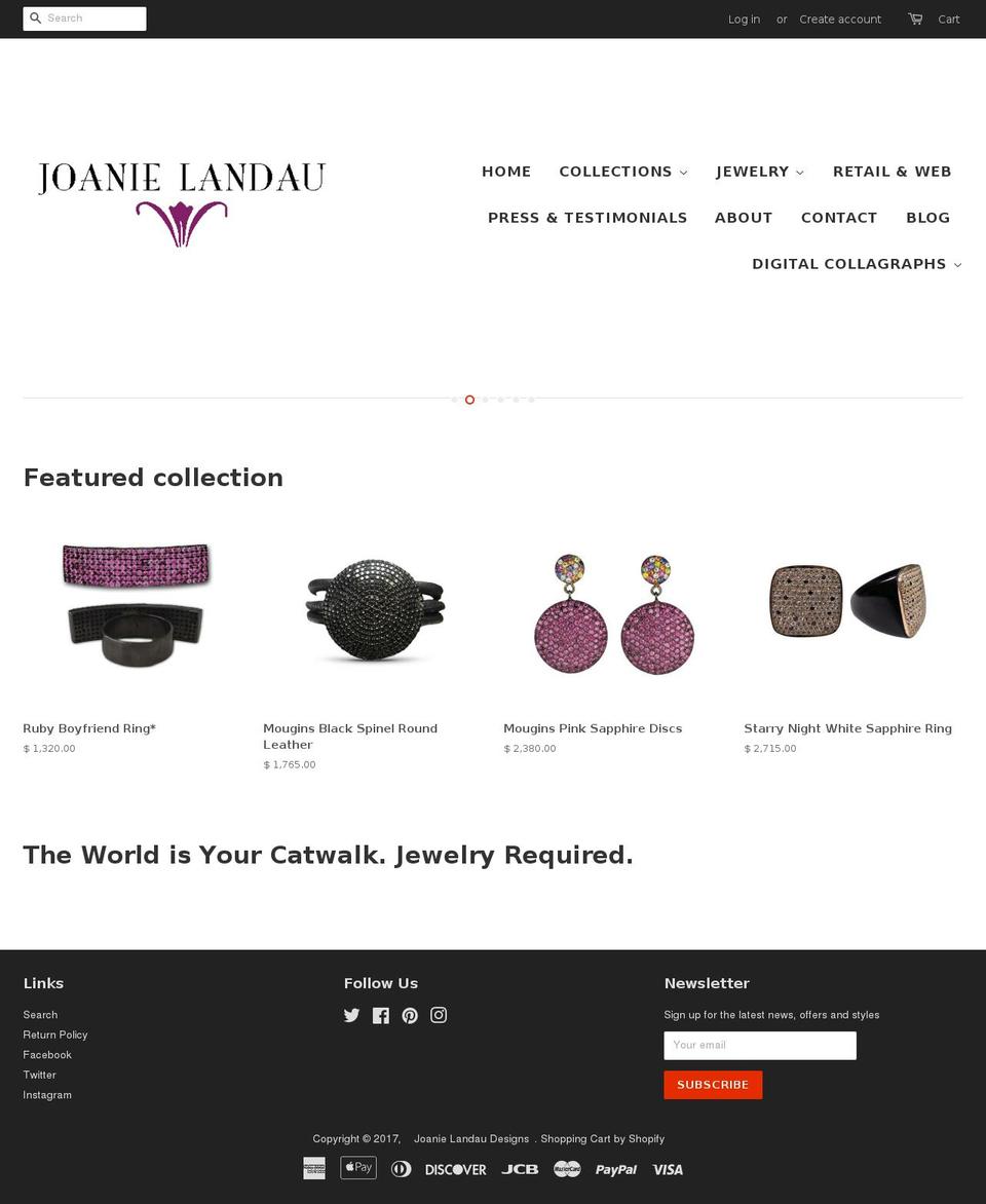 joanielandaudesigns.com shopify website screenshot