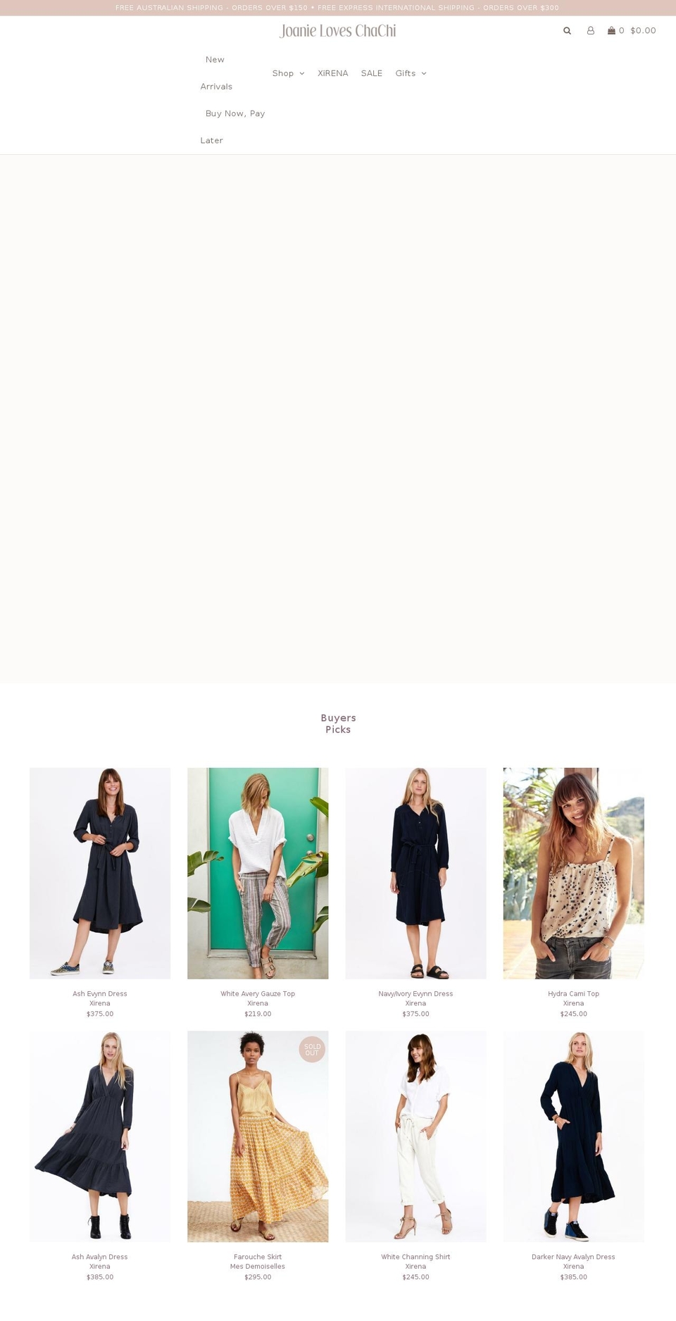 joanieloveschachi.com.au shopify website screenshot