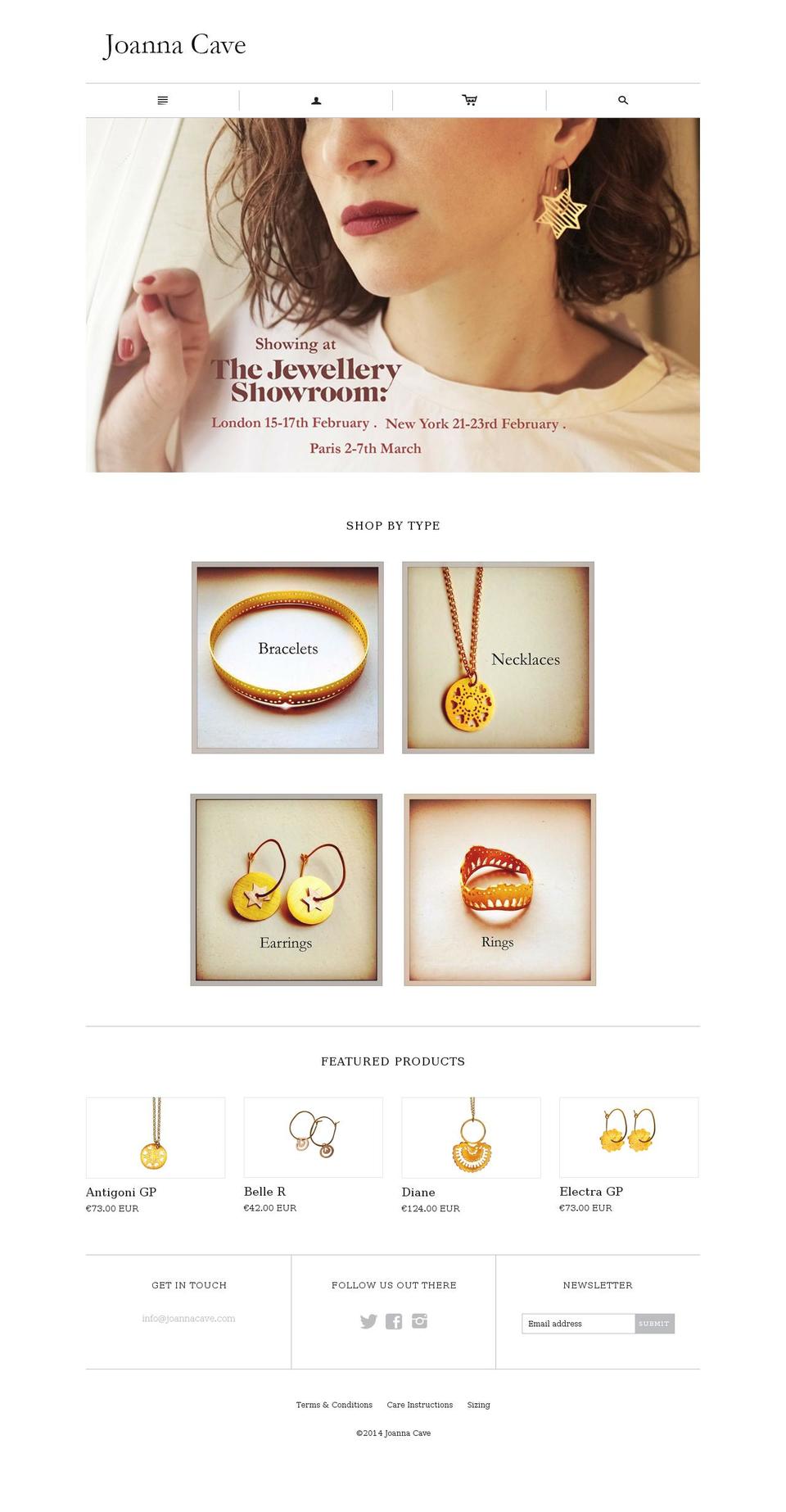 joannacave.com shopify website screenshot