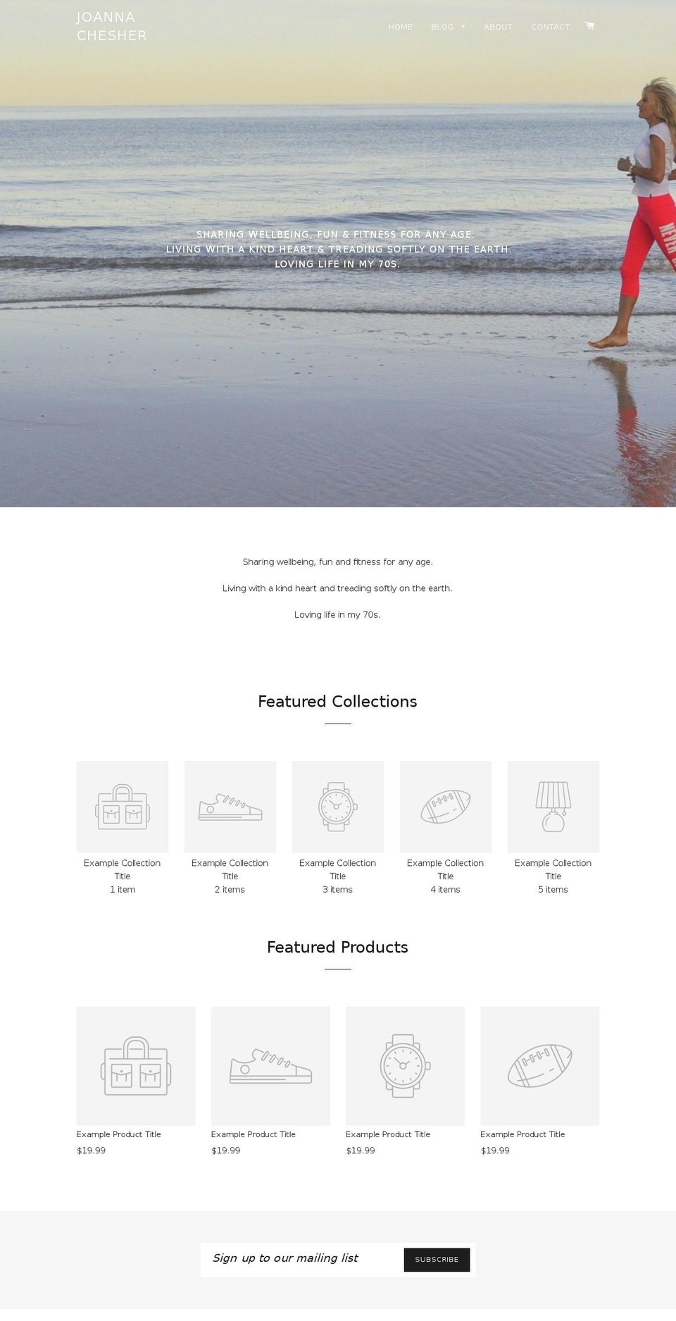 joannachesher.com shopify website screenshot