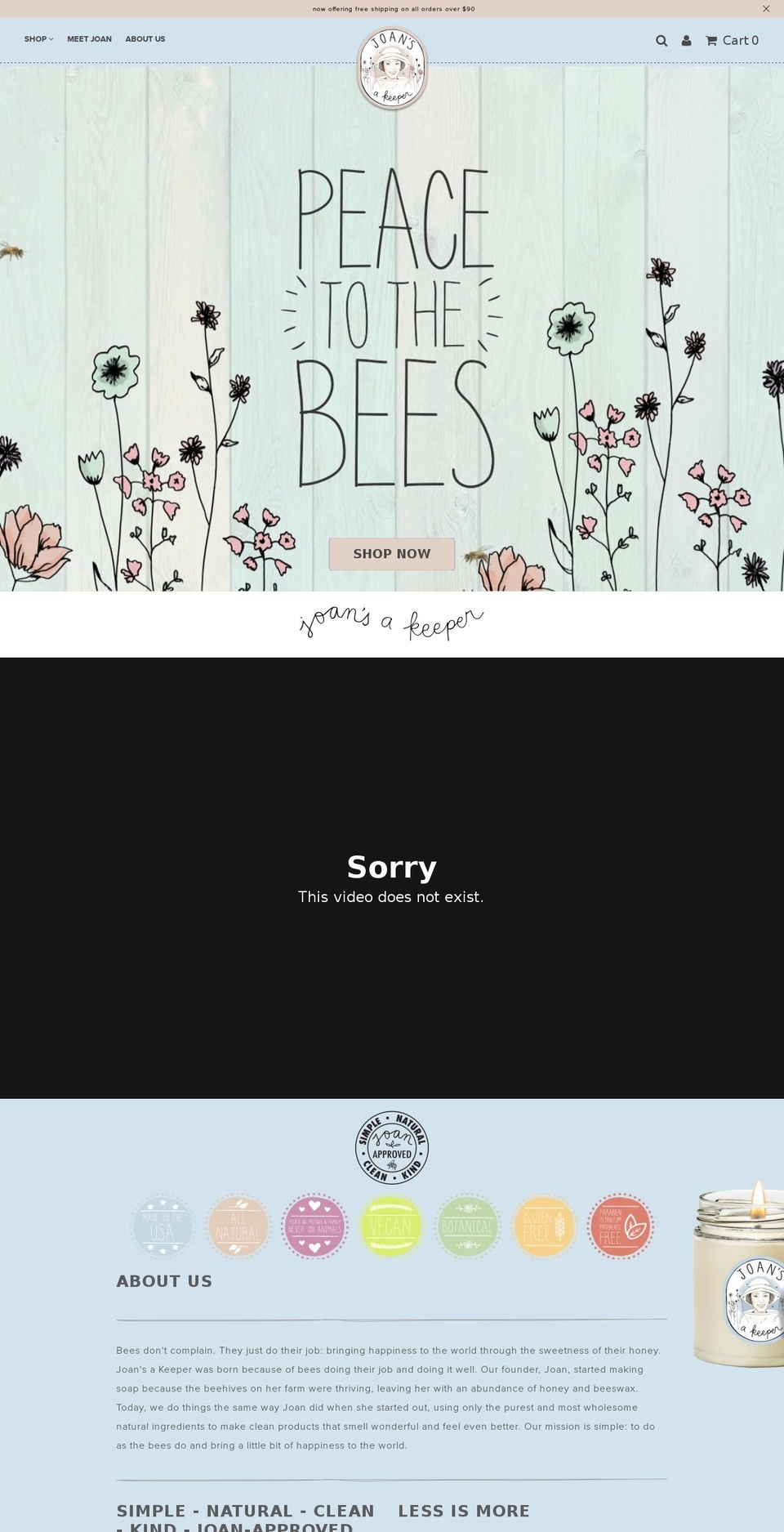 joansakeeper.com shopify website screenshot