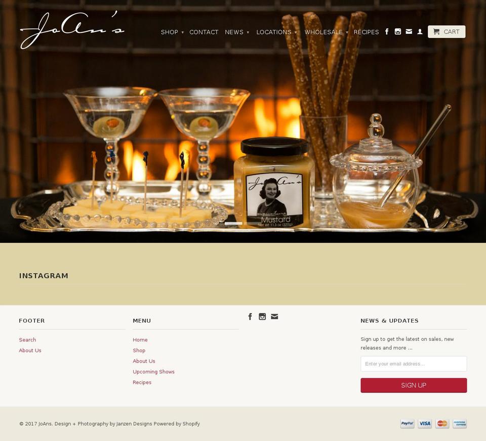 joansmustard.com shopify website screenshot