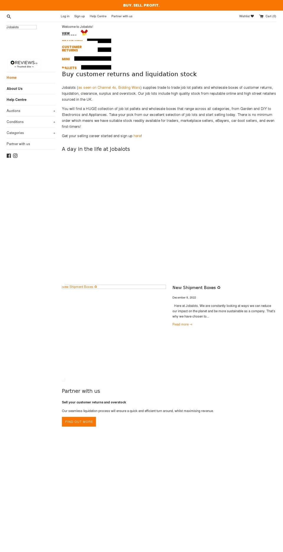 jobalots.com shopify website screenshot