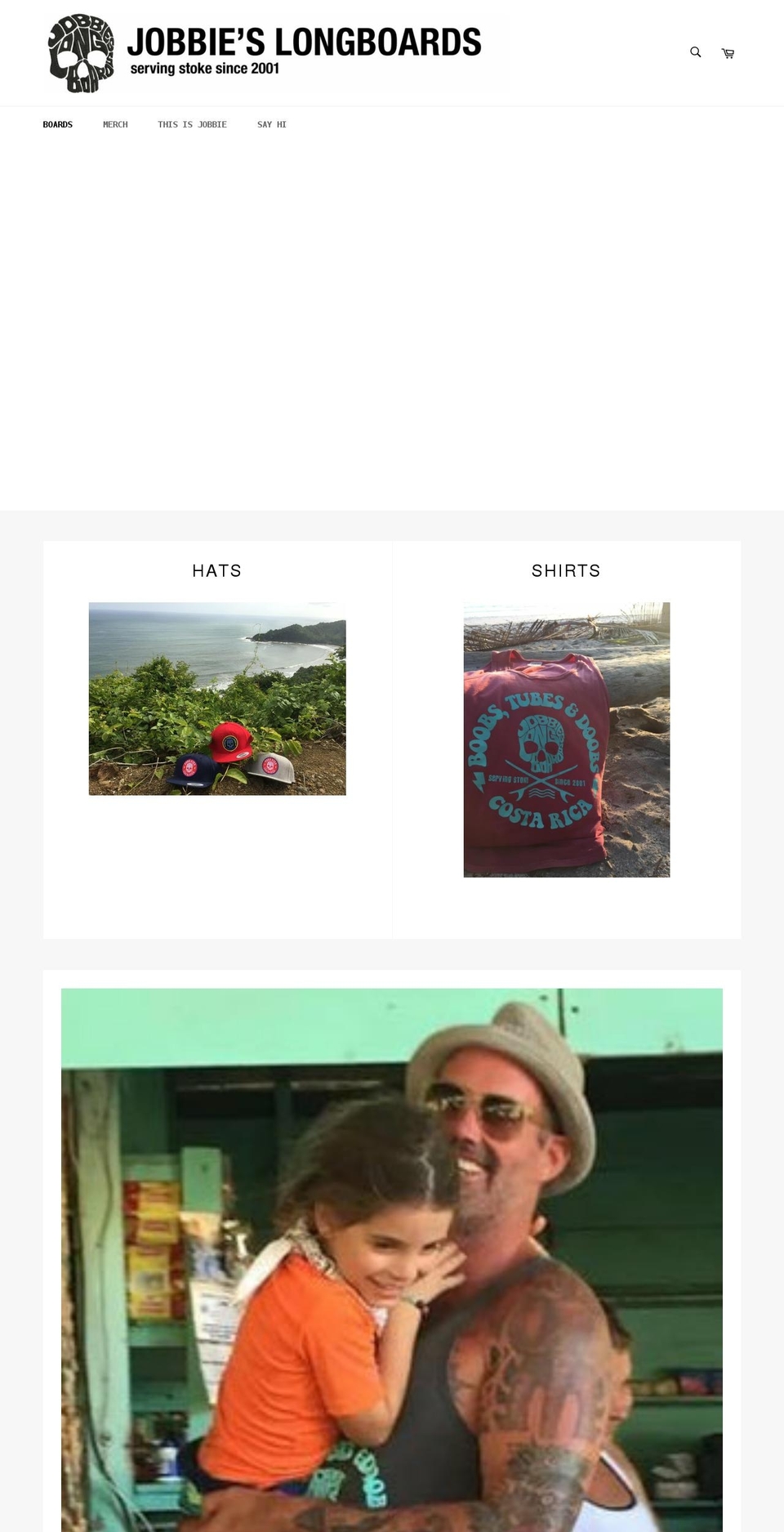 jobbieslongboards.com shopify website screenshot