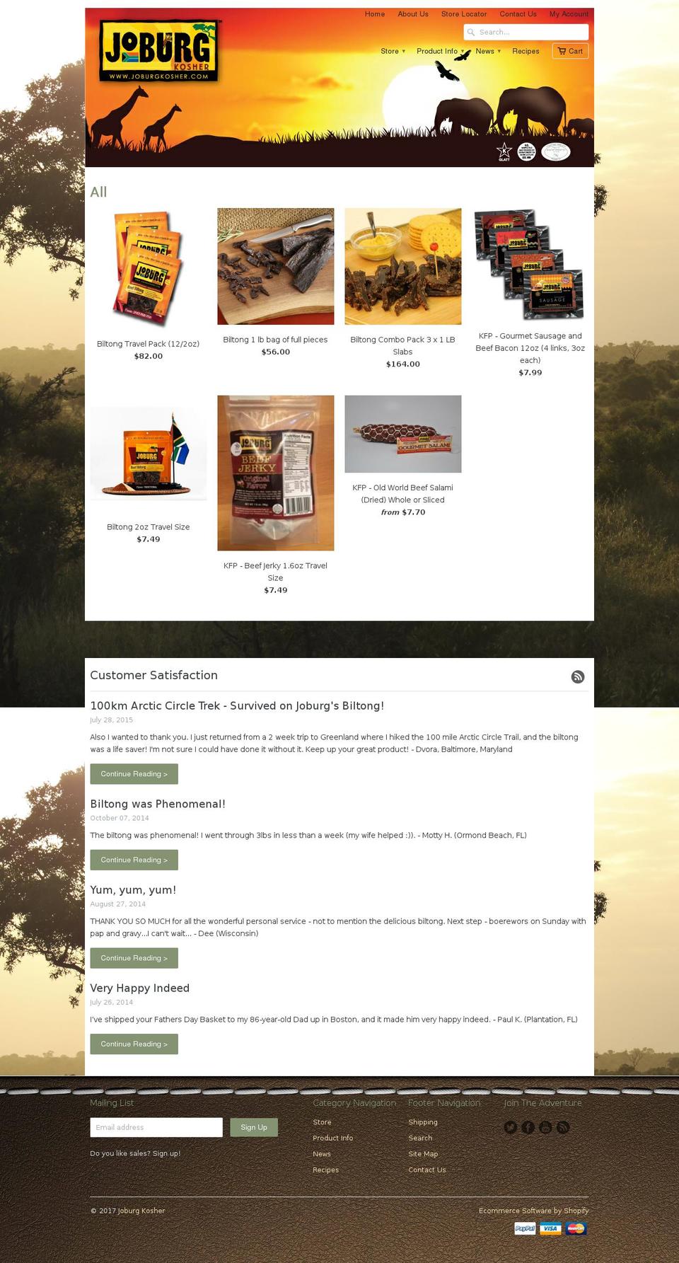 Joburg Kosher Shopify theme site example joburgboerewors.com