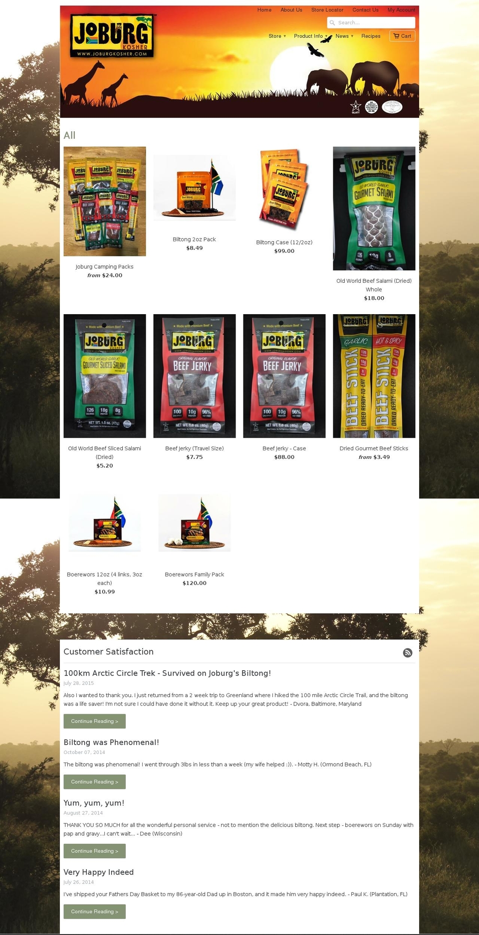 Joburg Kosher Shopify theme site example joburgjerky.com
