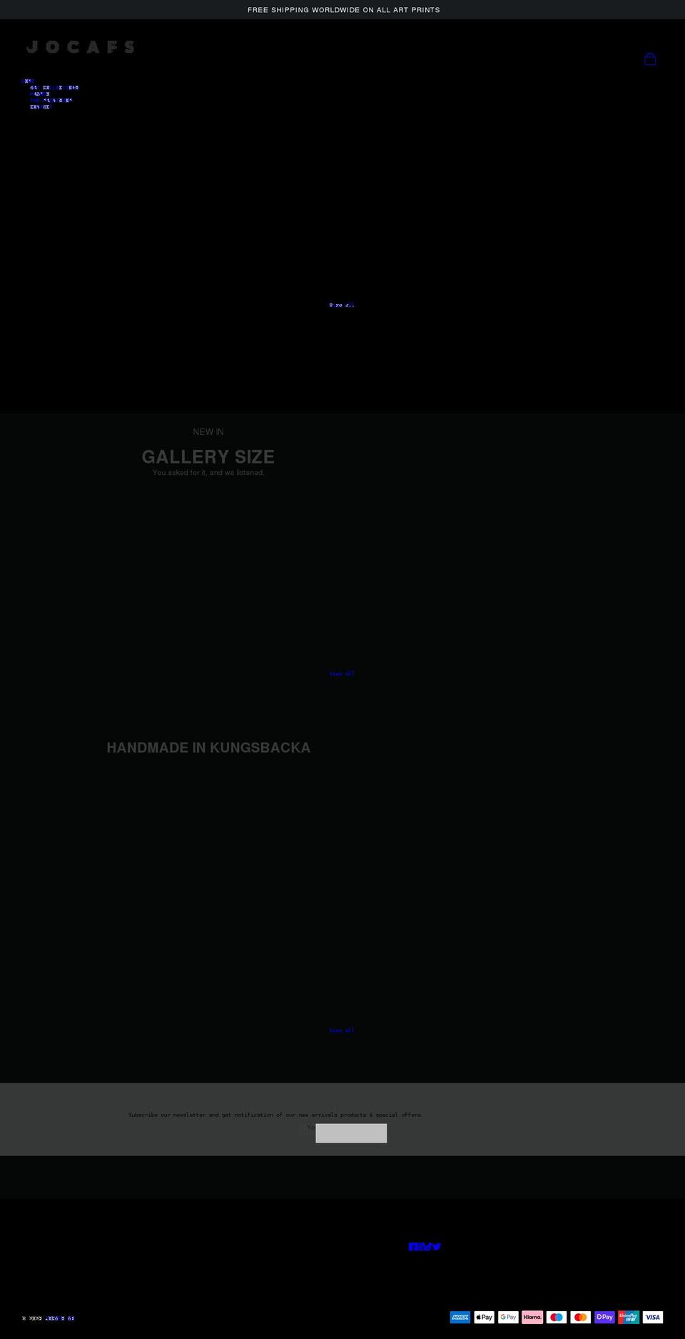 jocafs.com shopify website screenshot