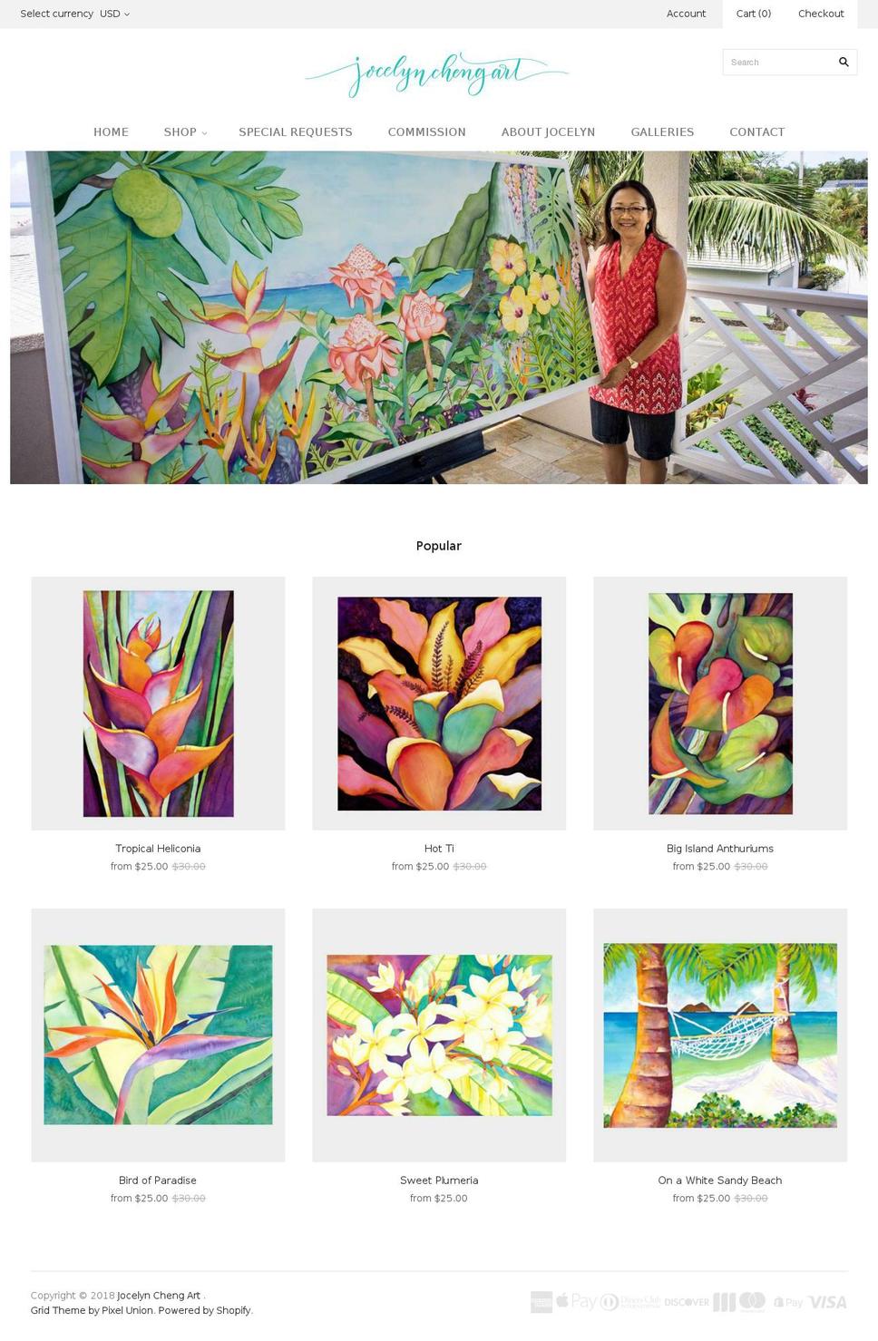 jocelynchengart.com — Shopify storefront screenshot