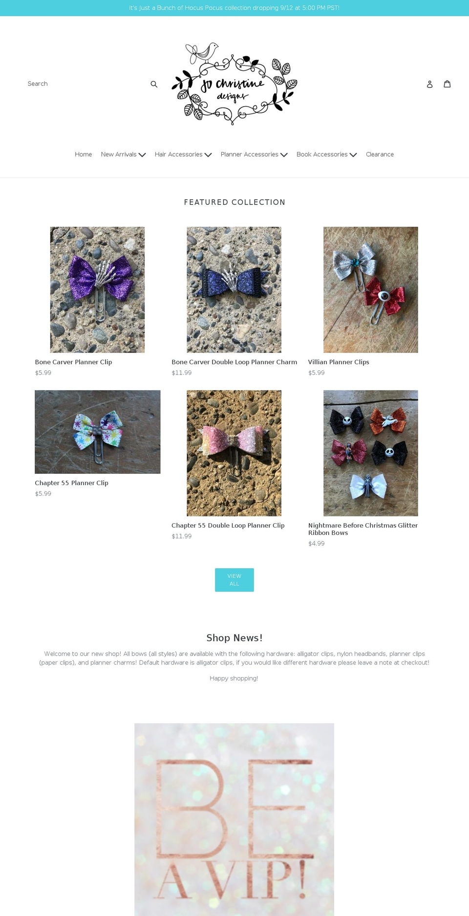 jochristinedesigns.com — Shopify storefront screenshot