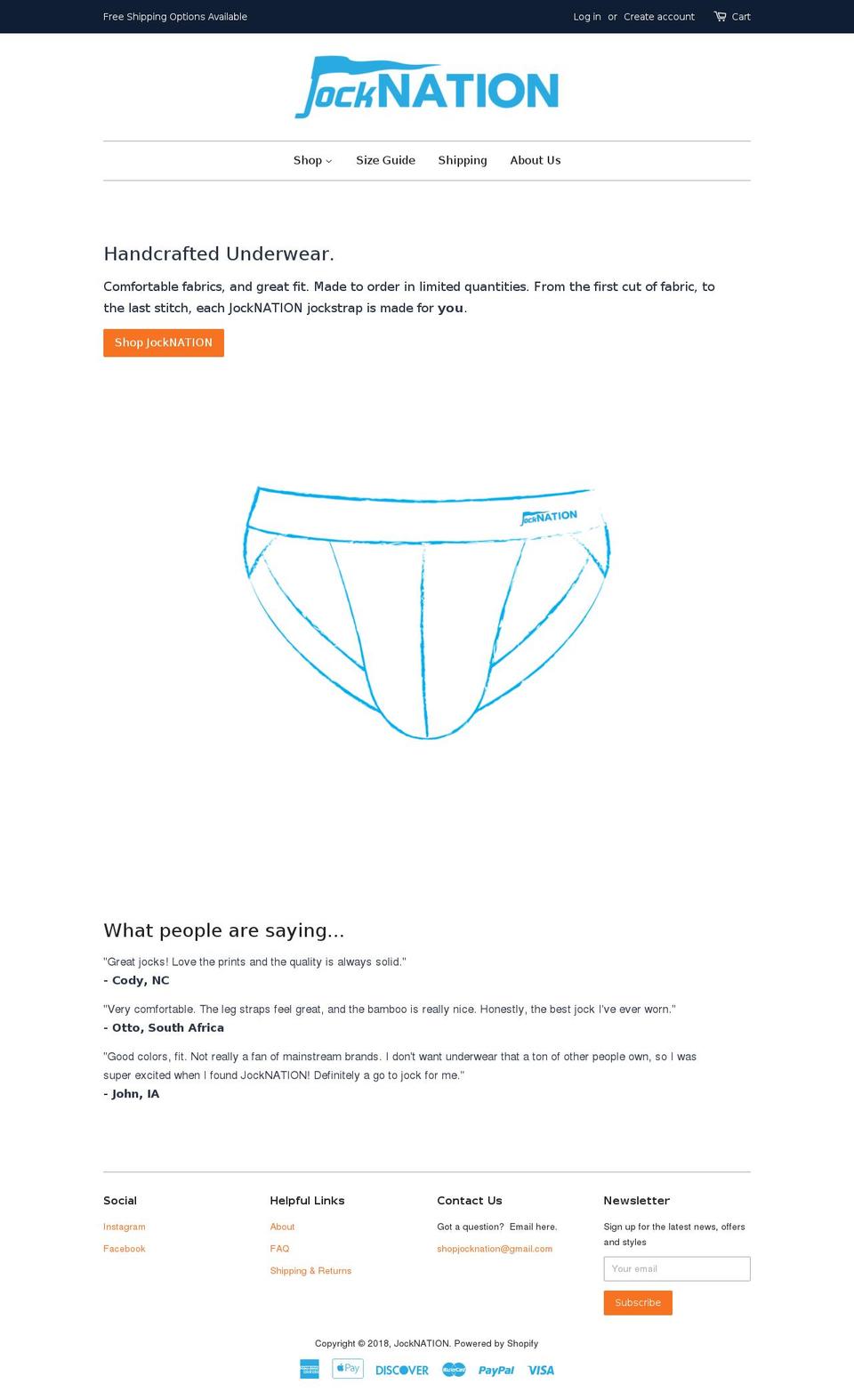 jocknationusa.com shopify website screenshot