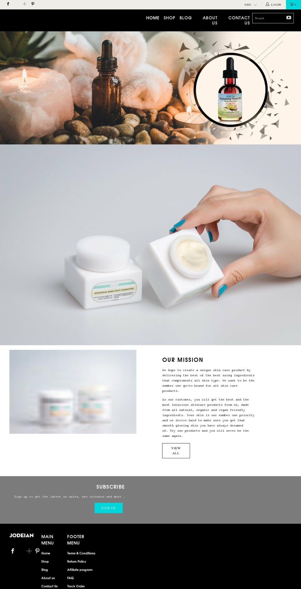 jodeian.com shopify website screenshot